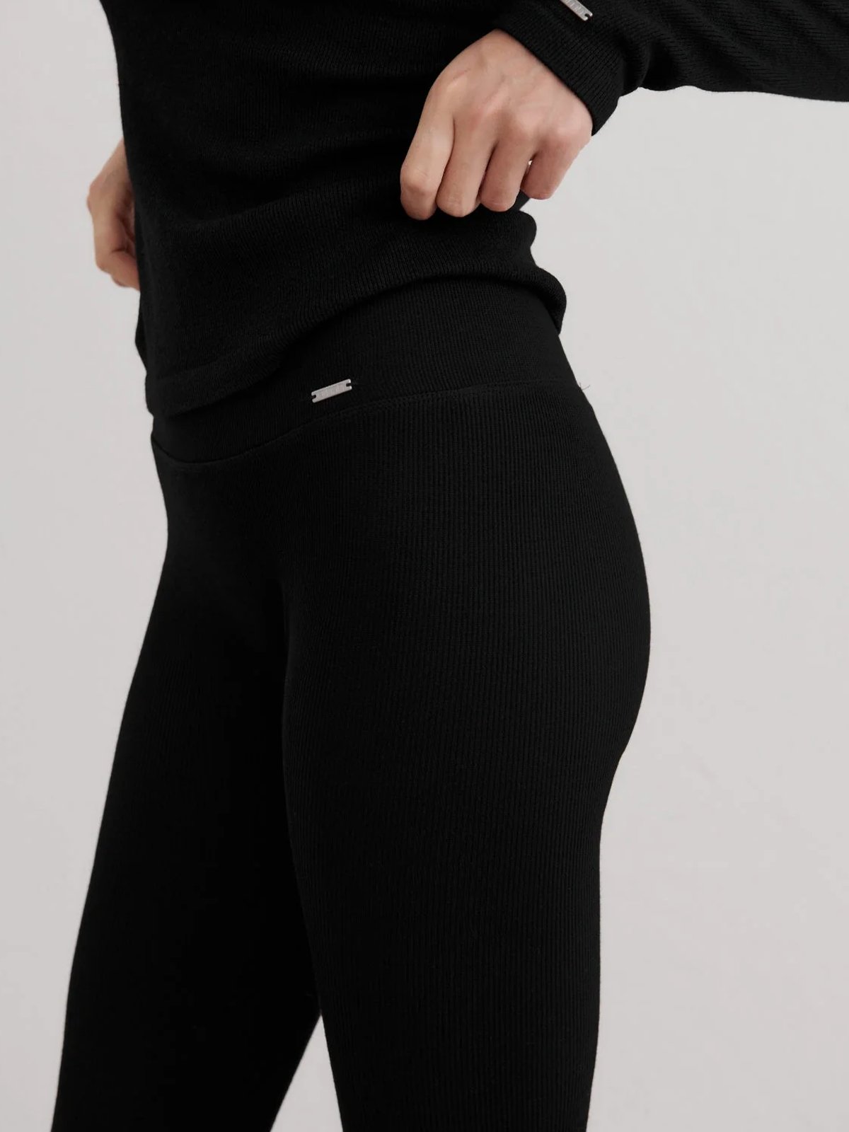 Aim'n Ribbed Wool Leggings Black