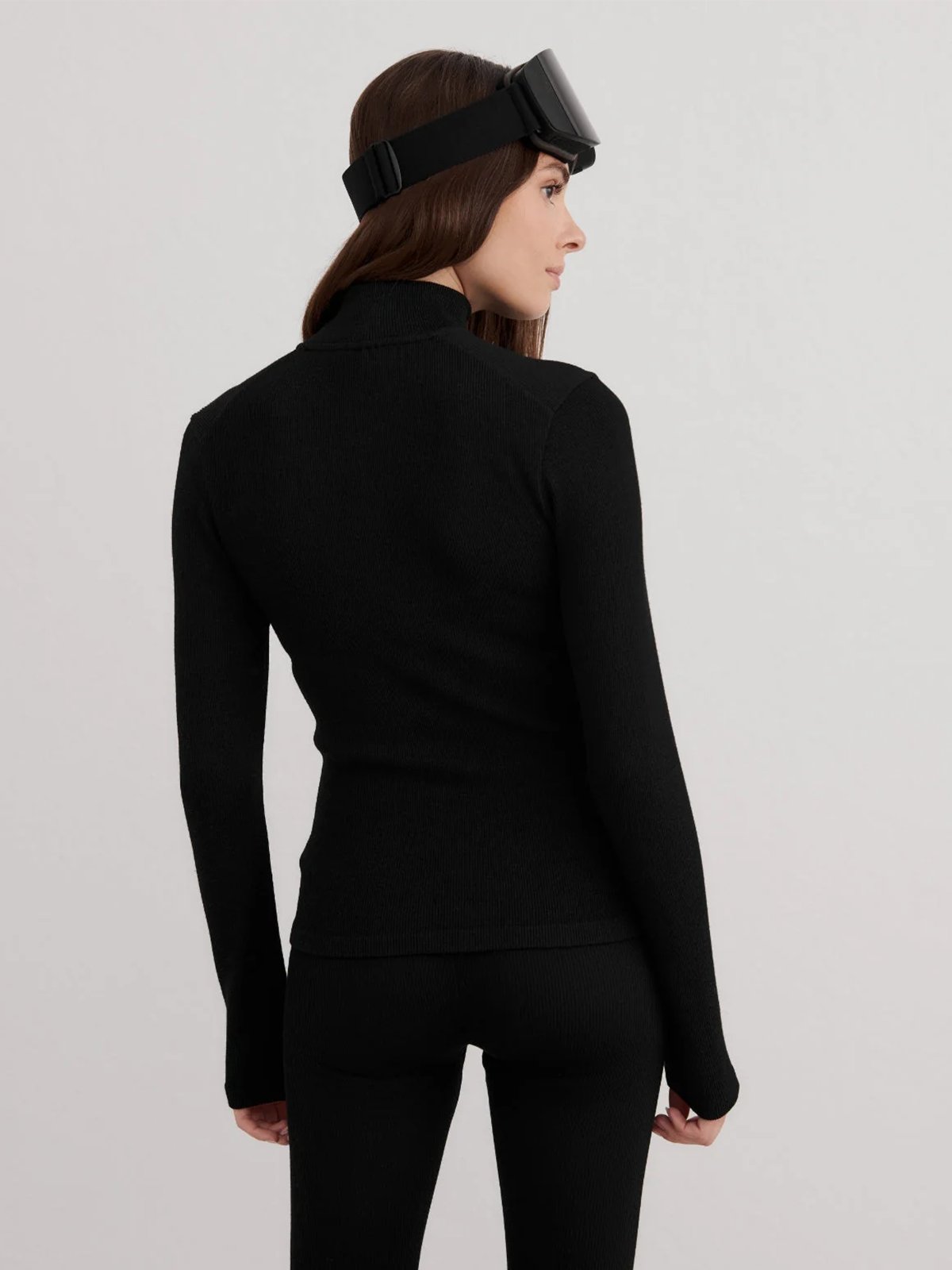 Aim'n Ribbed Wool Half Zip Black