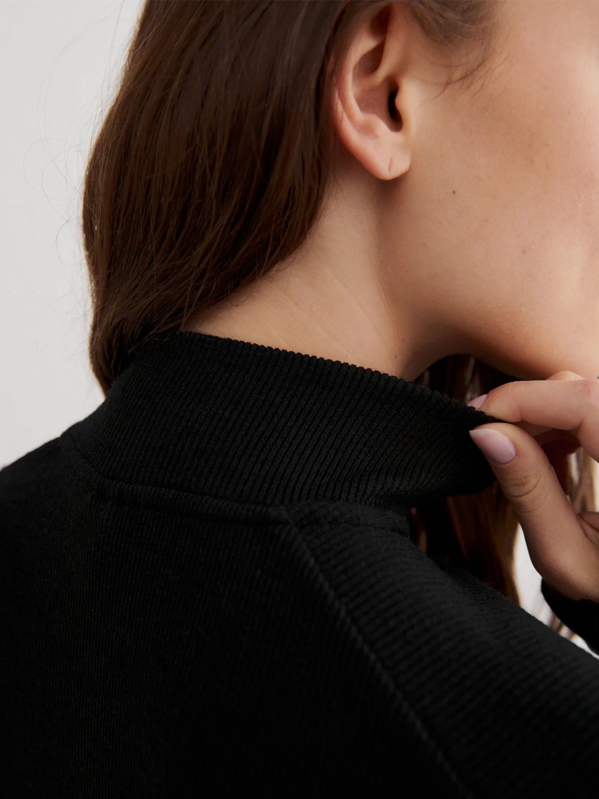 Aim'n Ribbed Wool Half Zip Black