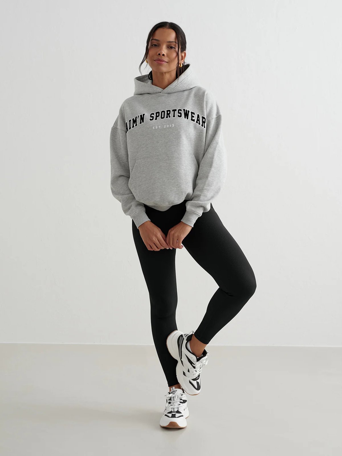 Aim'n Varsity Sweat Hood Grey Melange