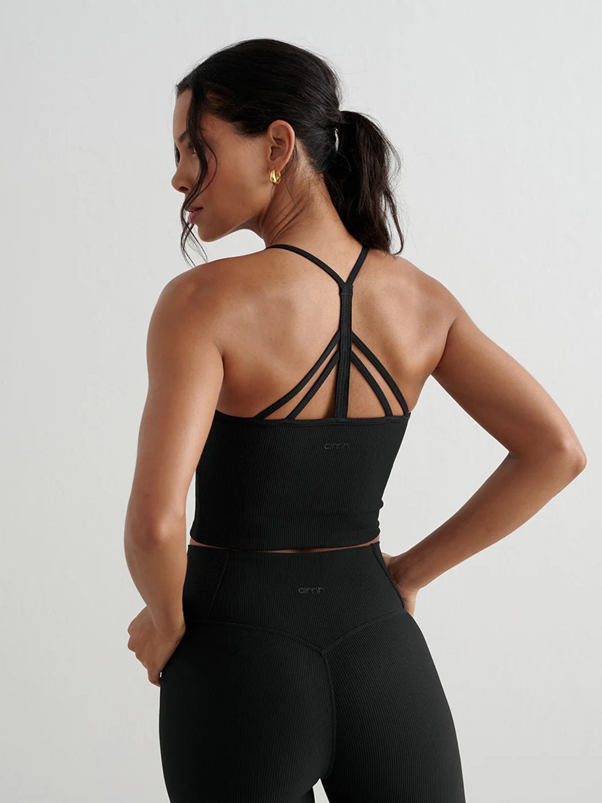 Aim'n Ribbed Performance Bralette Black