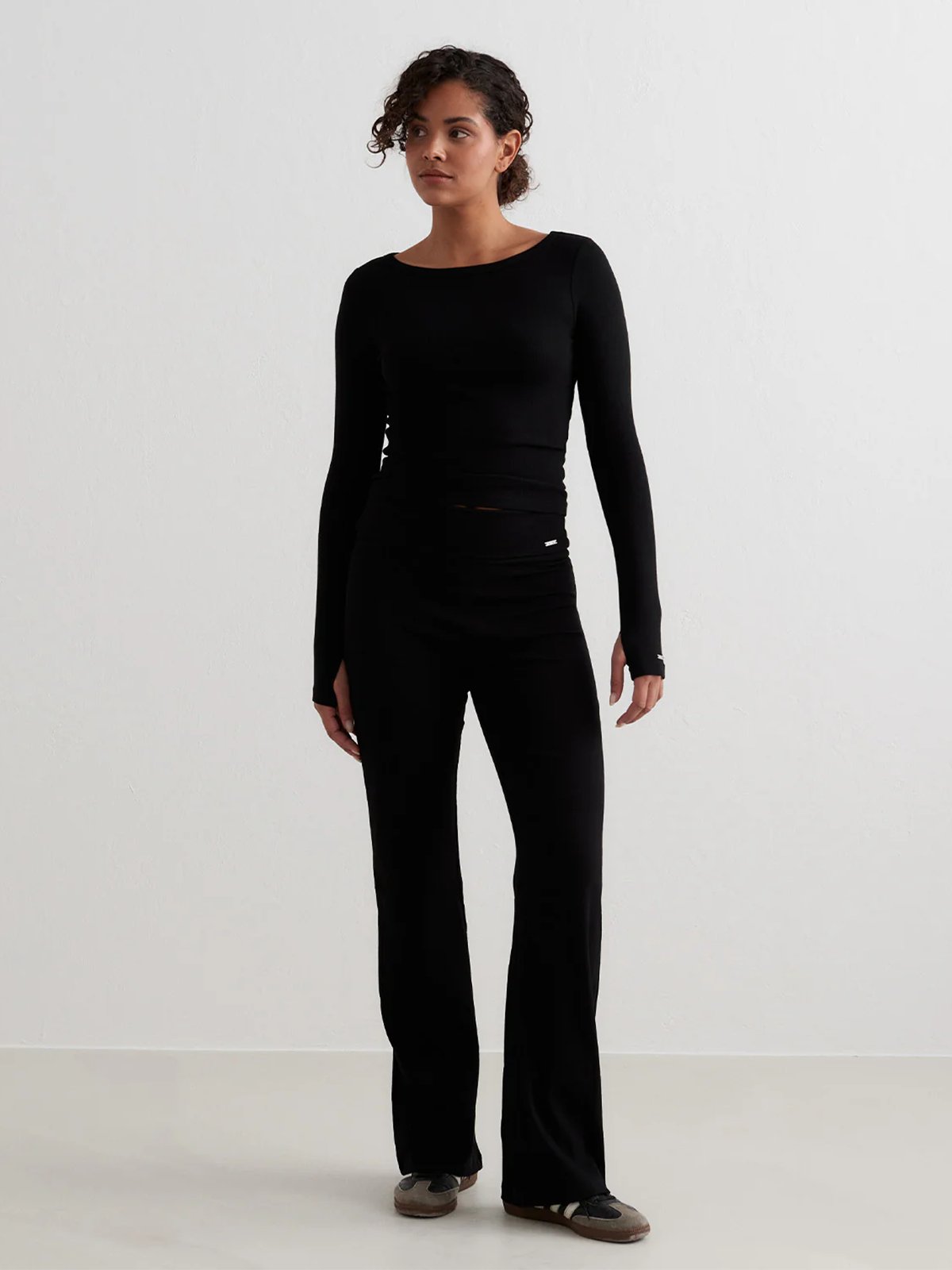 Aim'n Ease Ribbed Long Sleeve Top Black