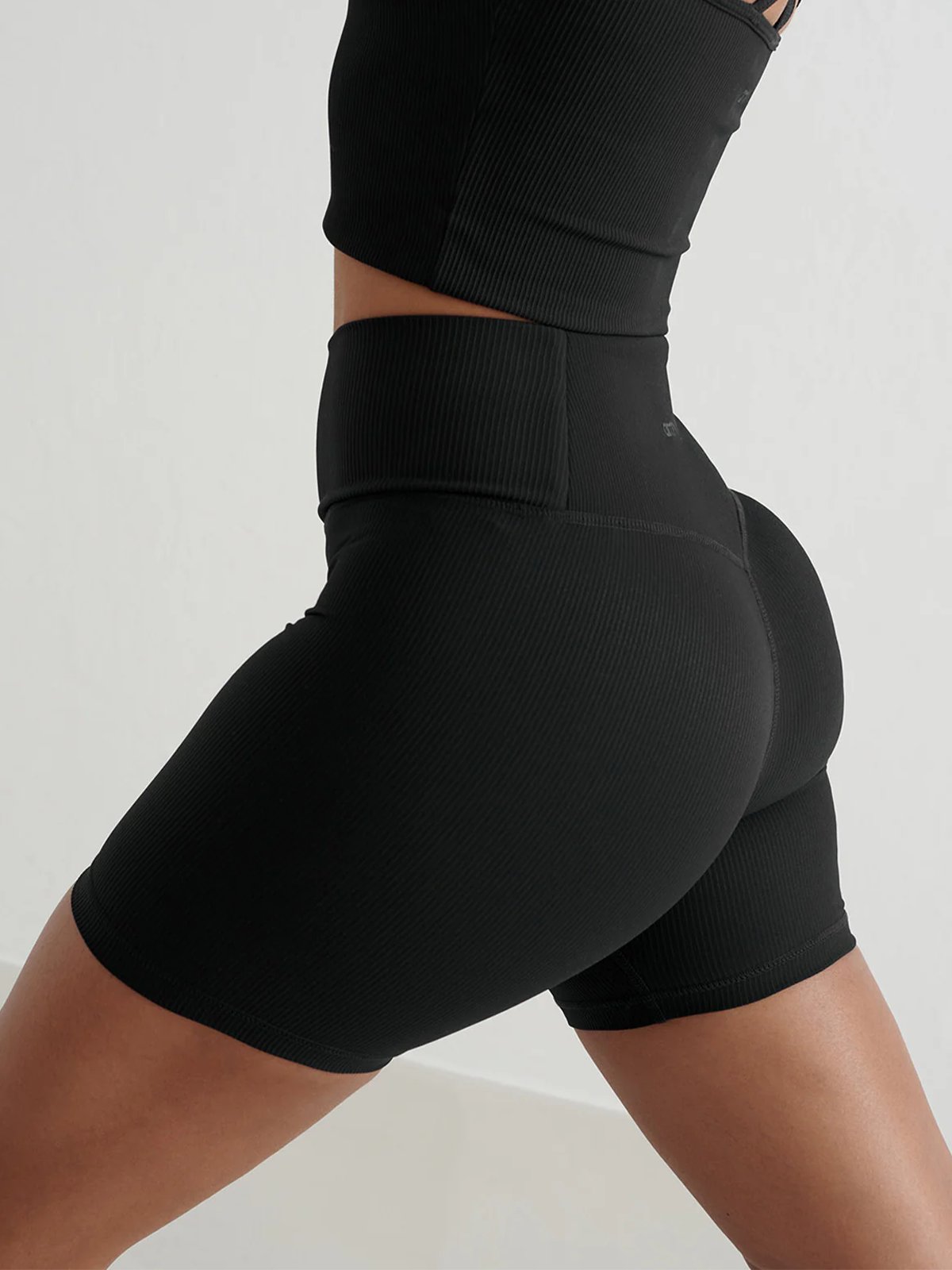 Aim'n Ribbed Performance Midi Biker Shorts Black