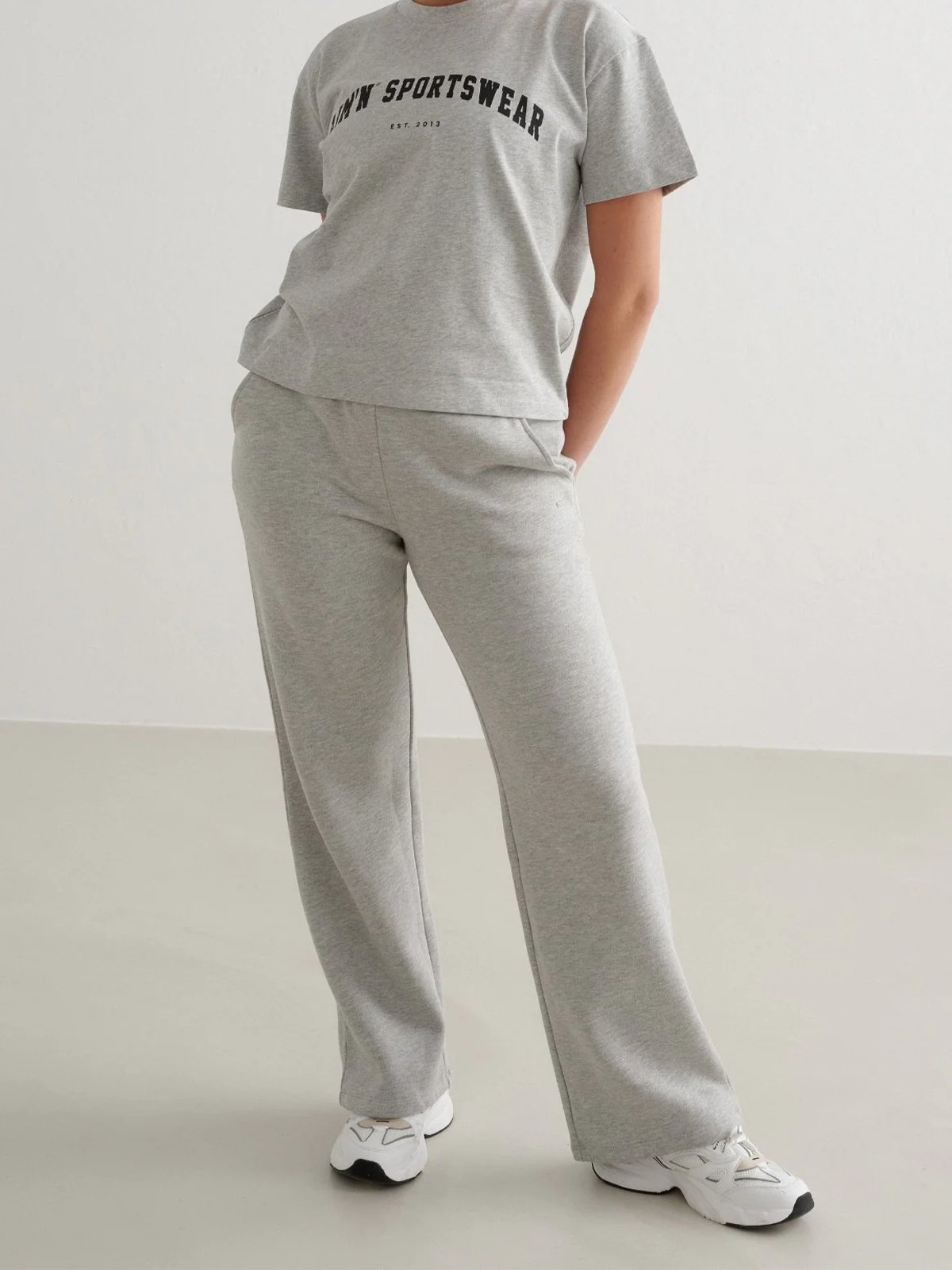 Aim'n Wide Sweat Pants Grey Melange