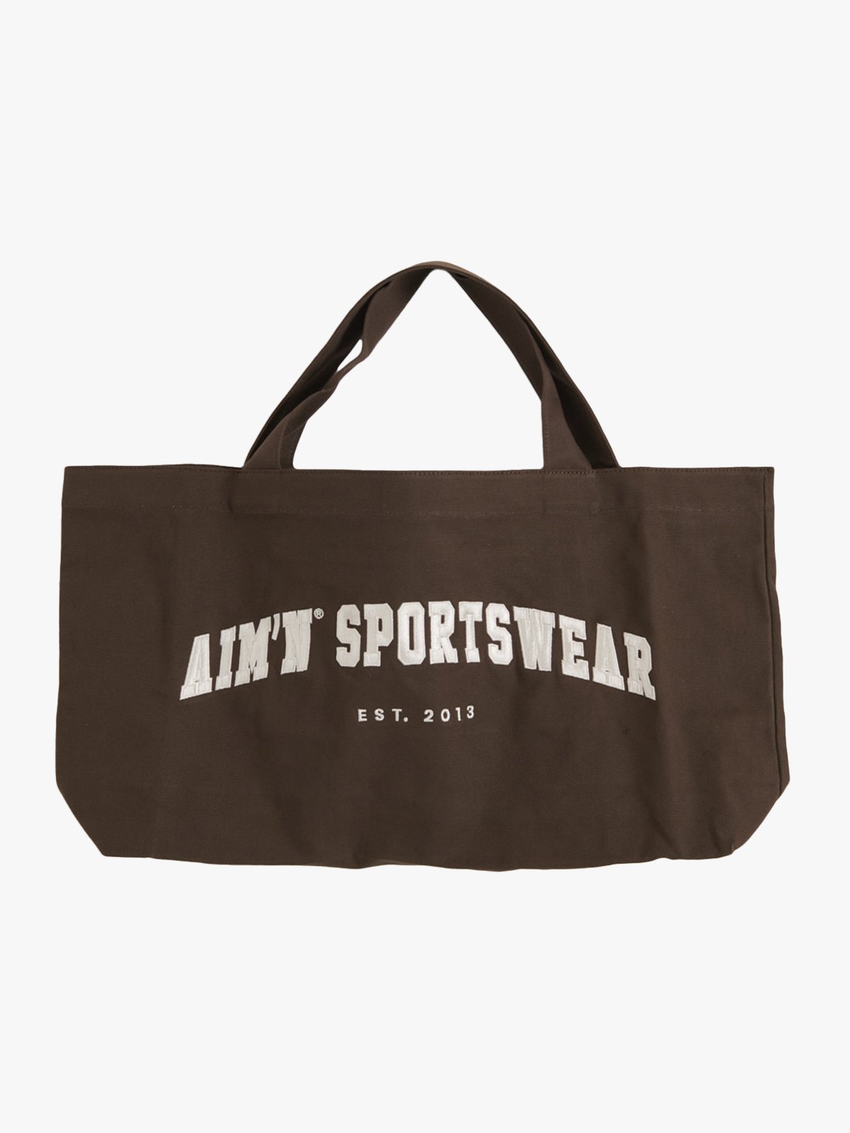 Aim'n Varsity Canvas Tote Bag Chocolate