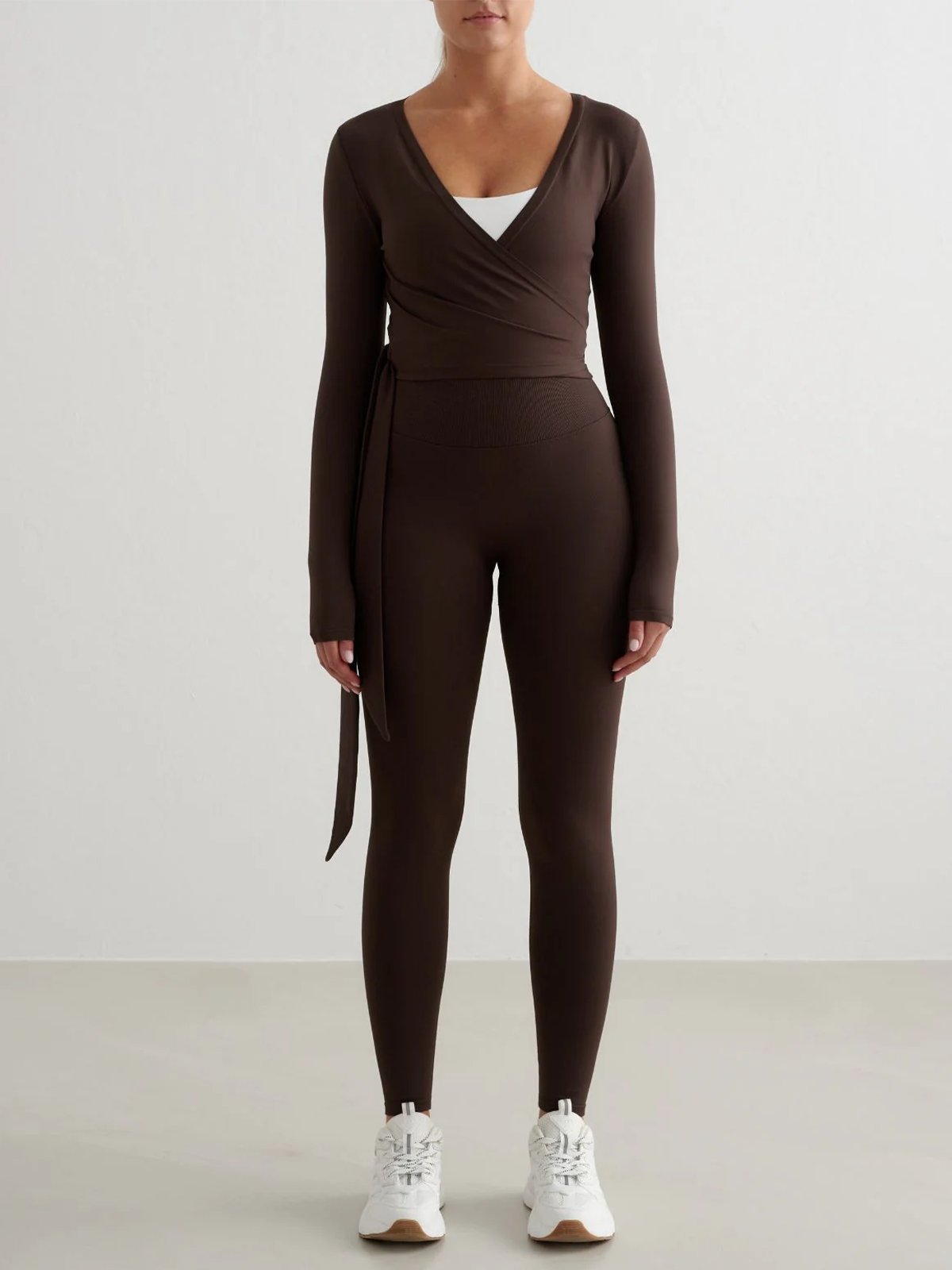 Aim'n Shape Seamless Wrap Top Chocolate