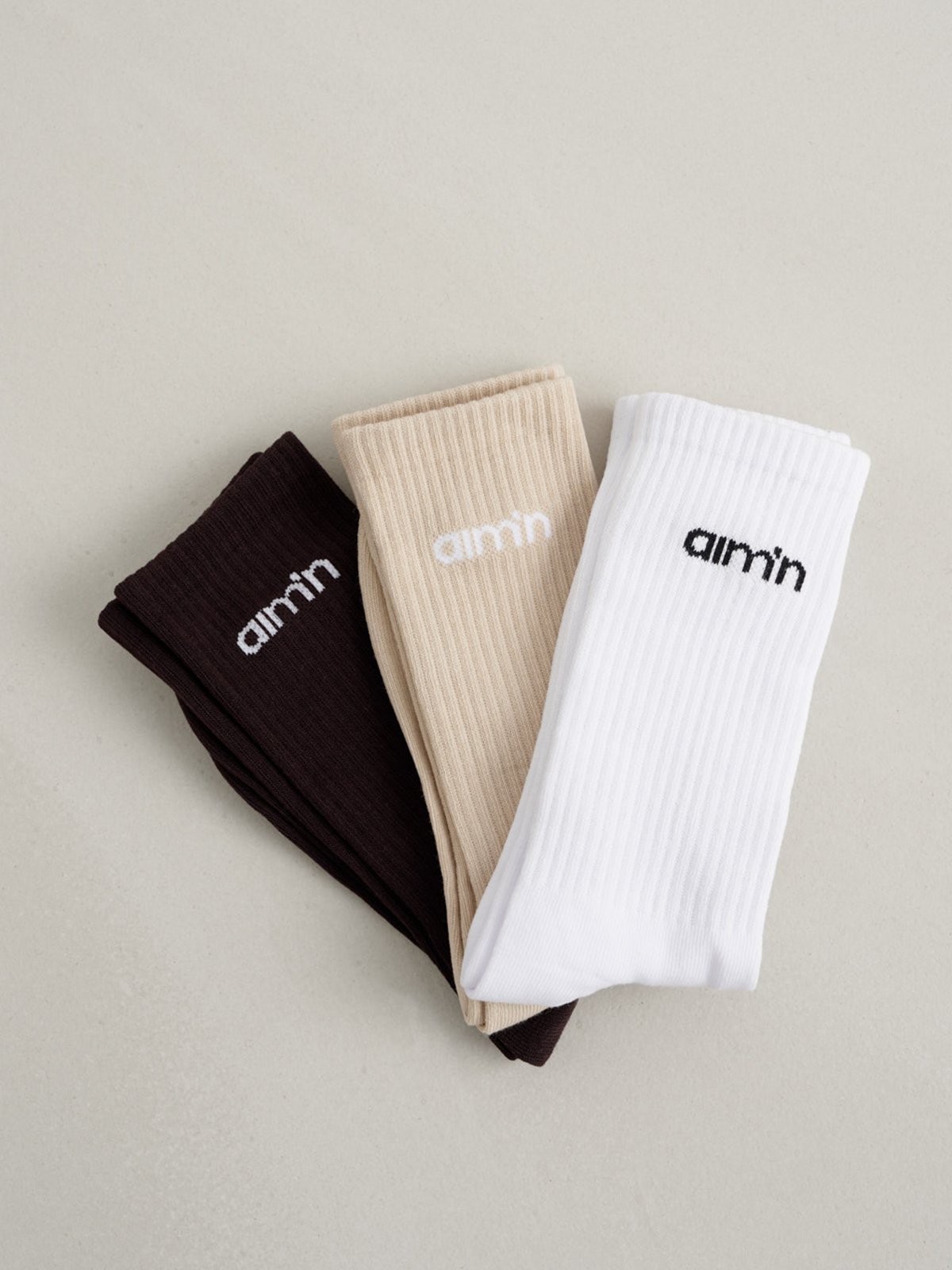 Aim'n Logo Socks 3-Pack Cacao