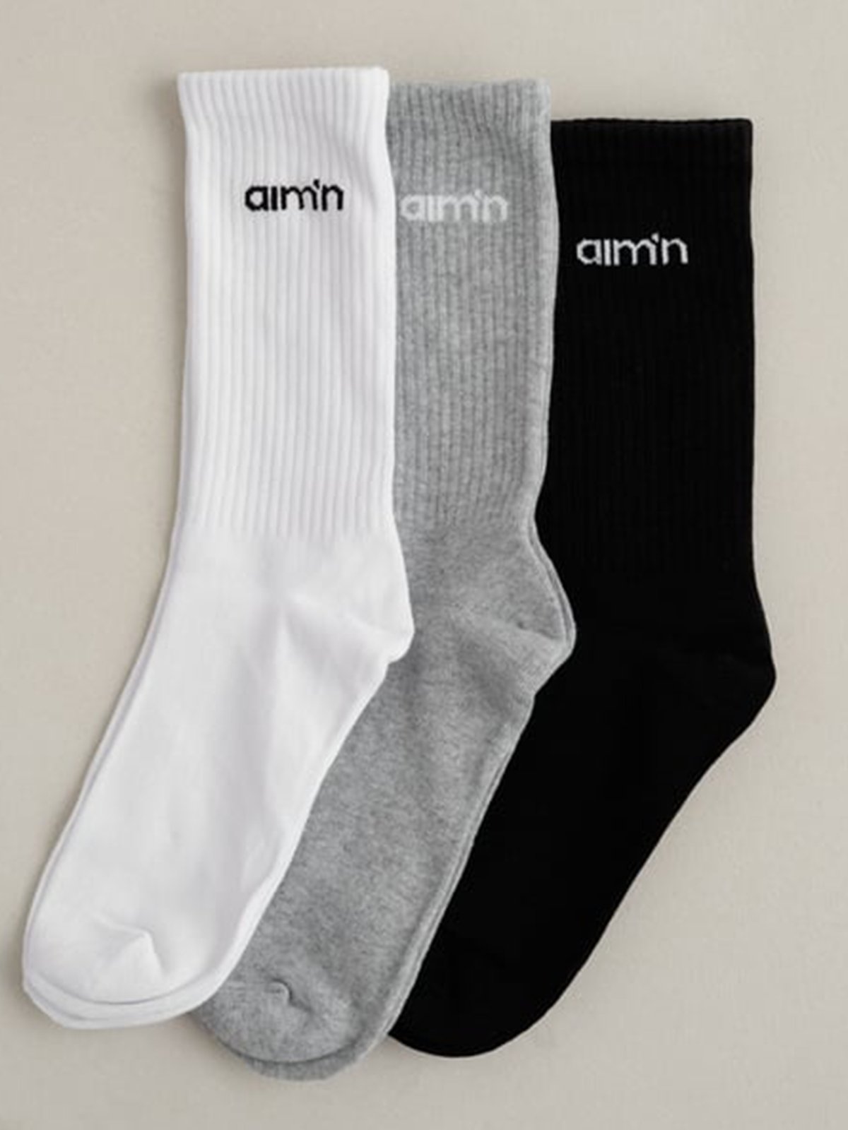 Aim'n Logo Socks 3-Pack GREY MELANGE