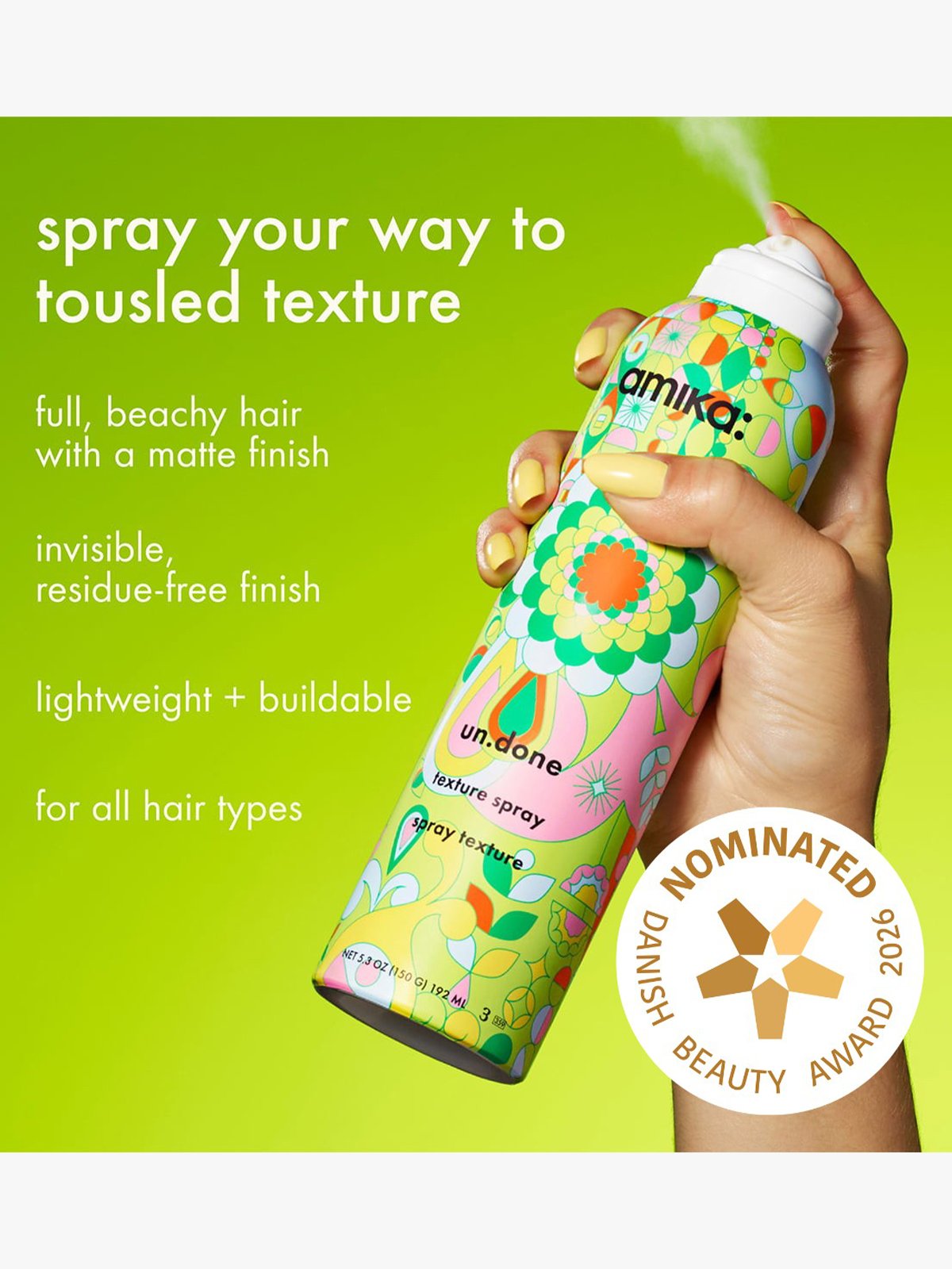 Amika Un.Done Volume & Texture Spray, 209ml Flerfarget
