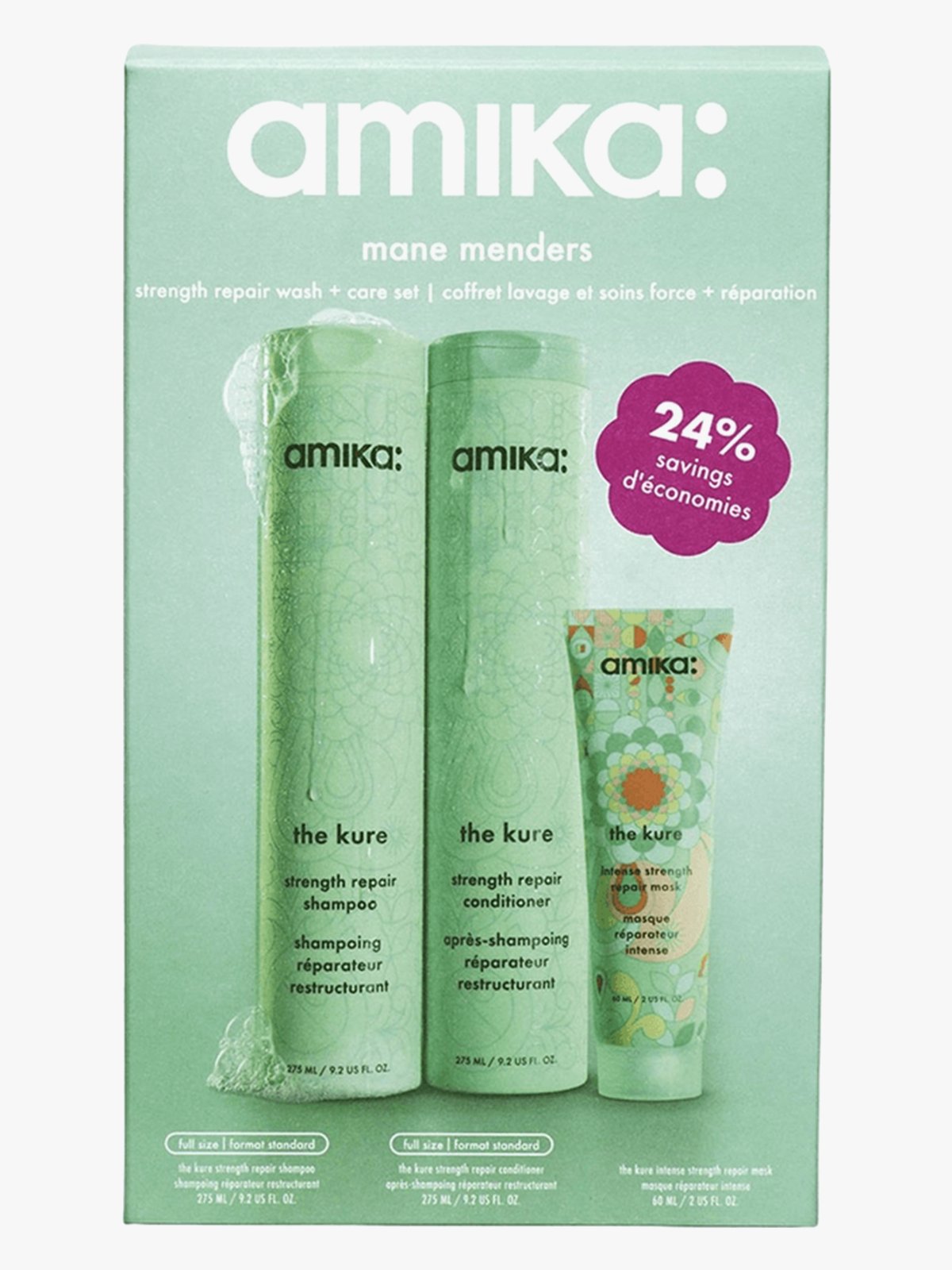 Amika Mane Menders Strength Repair Wash + Care Set Flerfarget