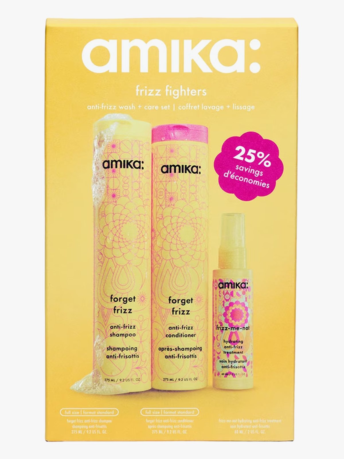 Amika Frizz Fighters Anti-Frizz Wash + Care Set Flerfarget