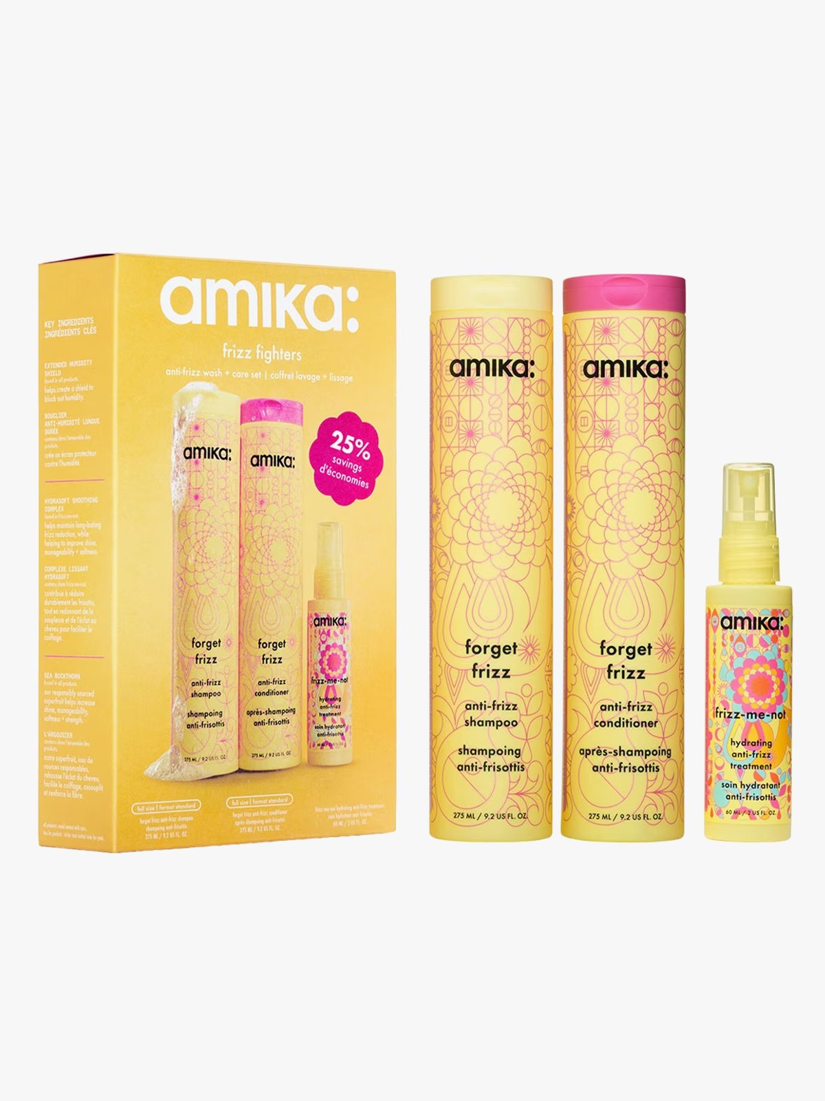 Amika Frizz Fighters Anti-Frizz Wash + Care Set Flerfarget