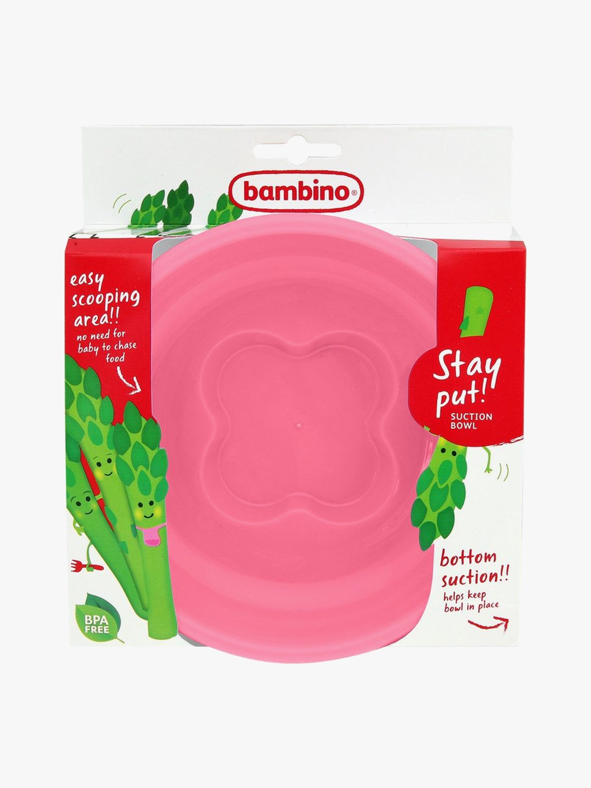 Bambino Stay Put! Bowl Cerise Rosa