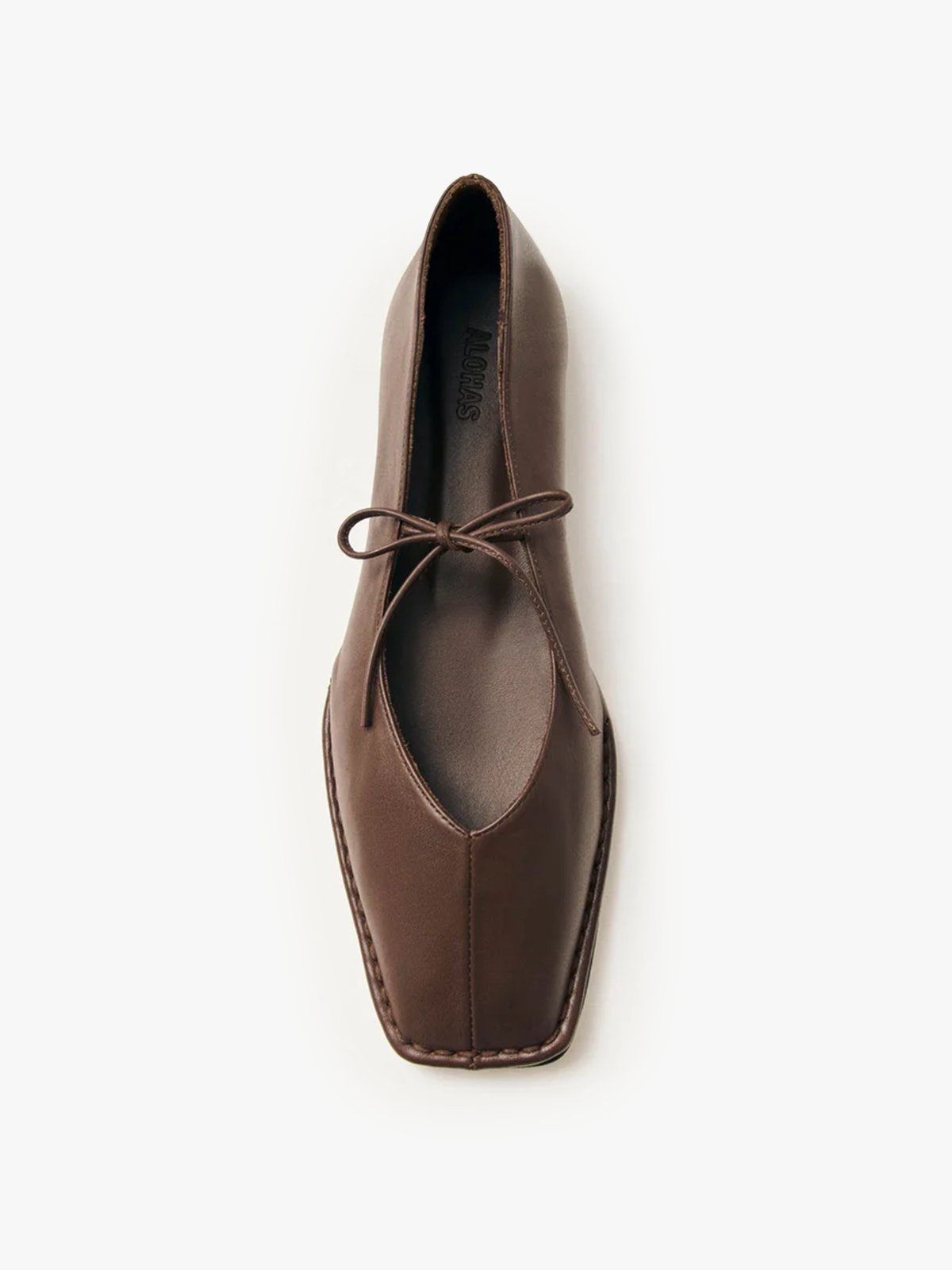 Alohas Sway Leather Ballet Flats Chestnut Brown