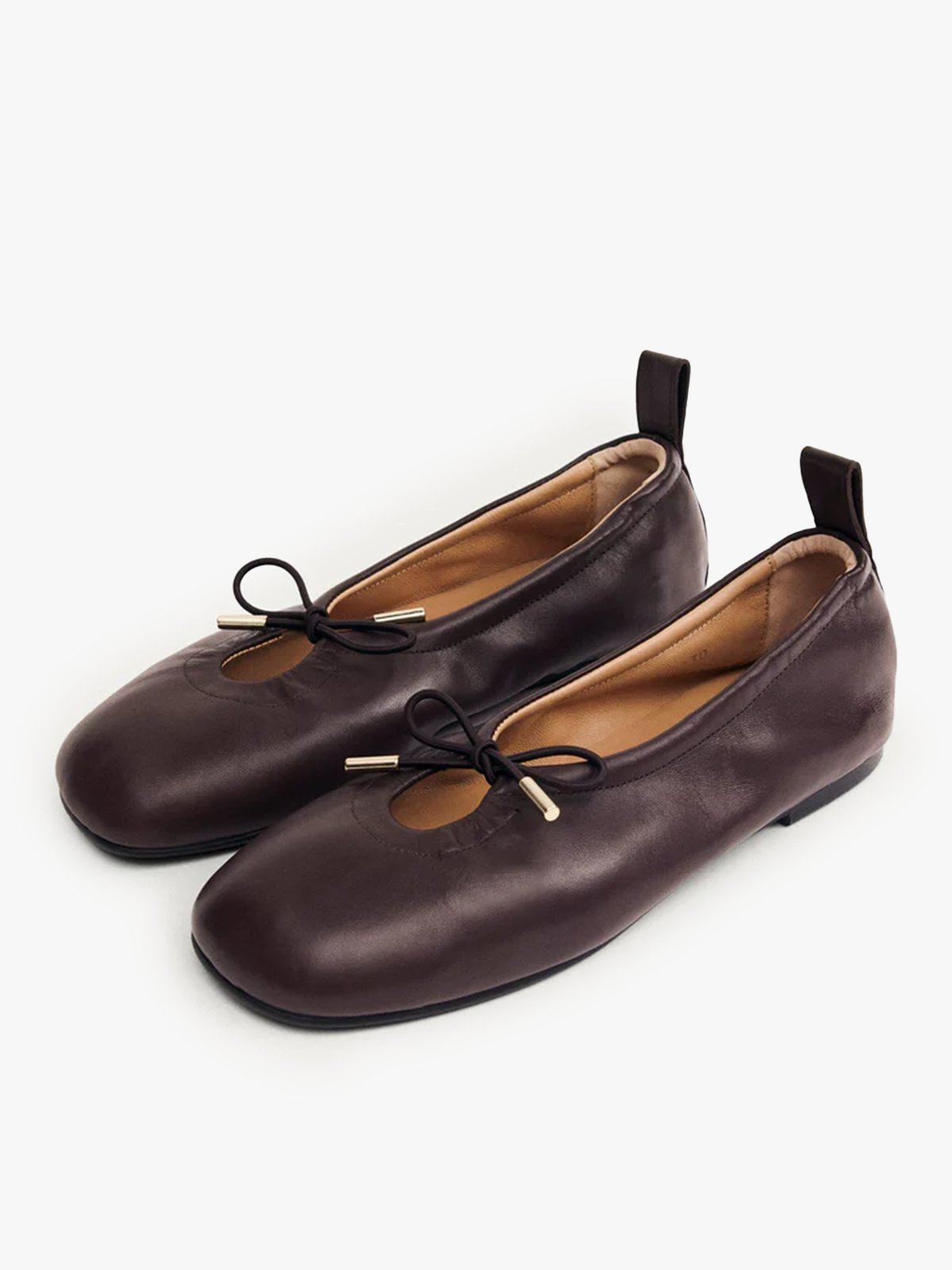 Alohas Rosalind Leather Ballet Flats Brown