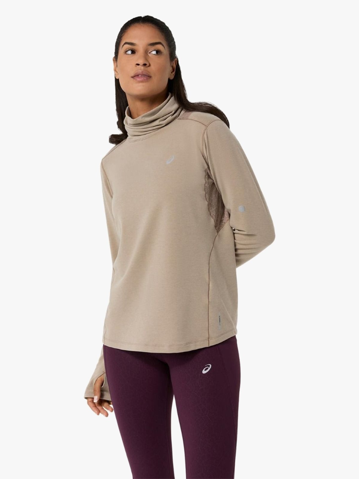 ASICS Nagino Run Winter Long Sleeve Top Greige