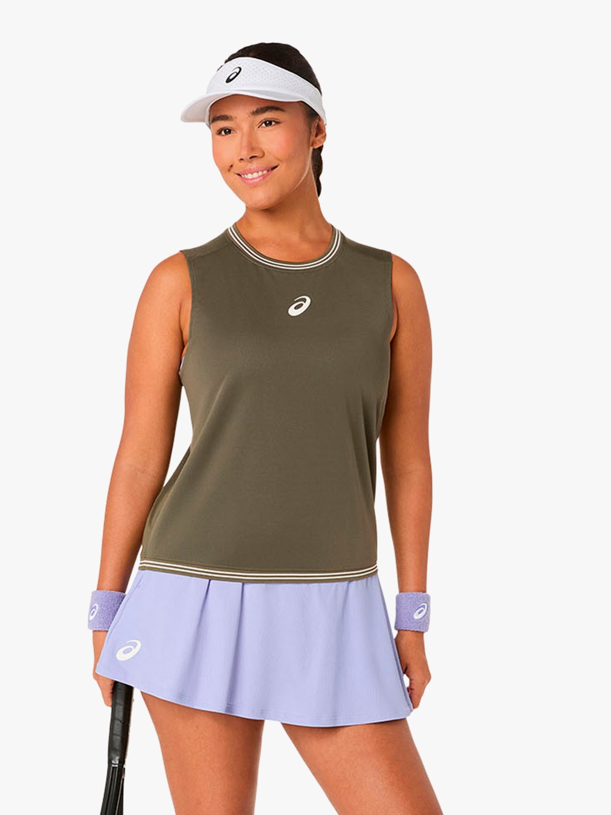 ASICS Game Sleeveless Top Dark Olive