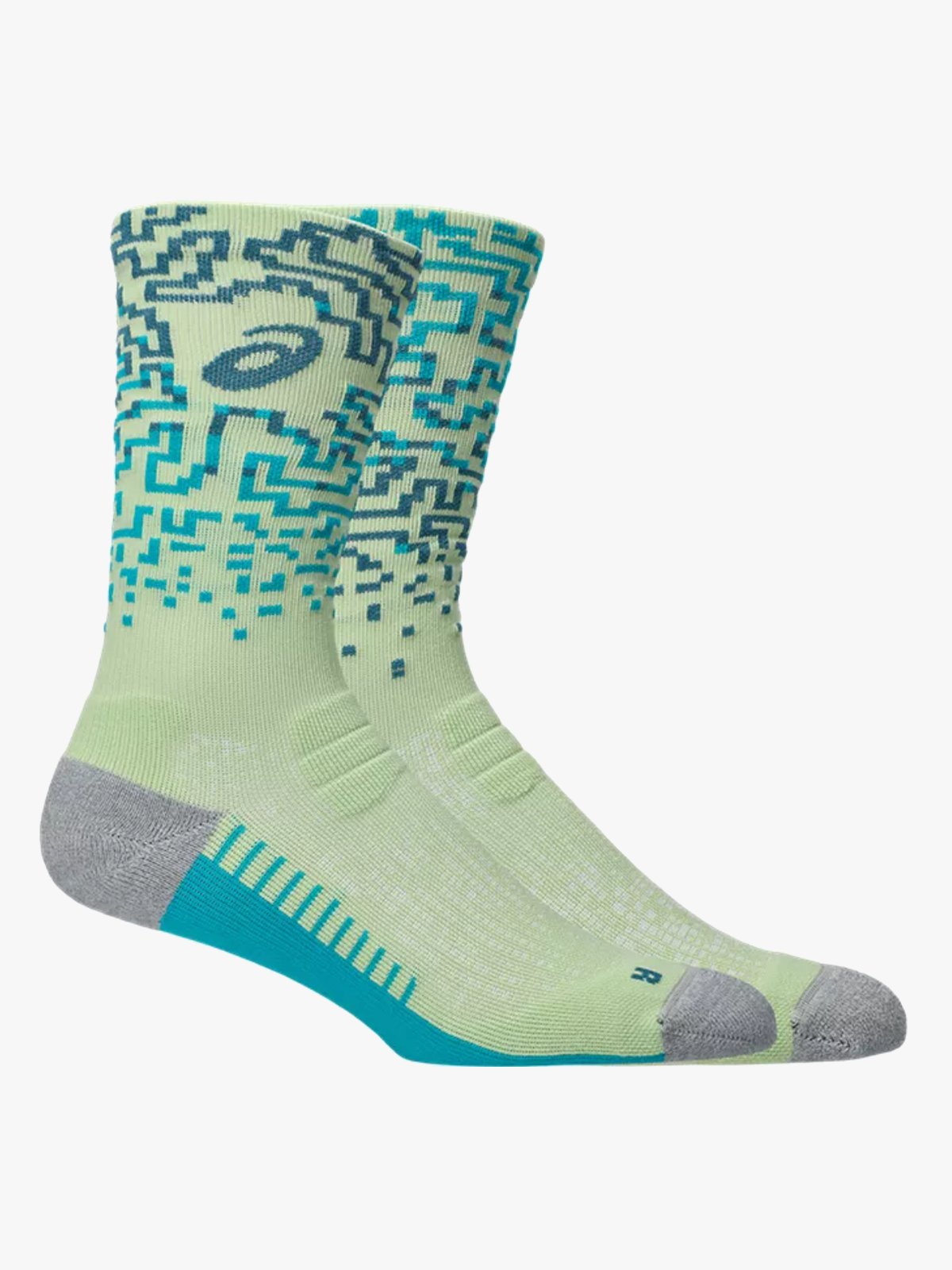 ASICS Performance Run Sock Crew Illuminate Yellow / Foggy Teal