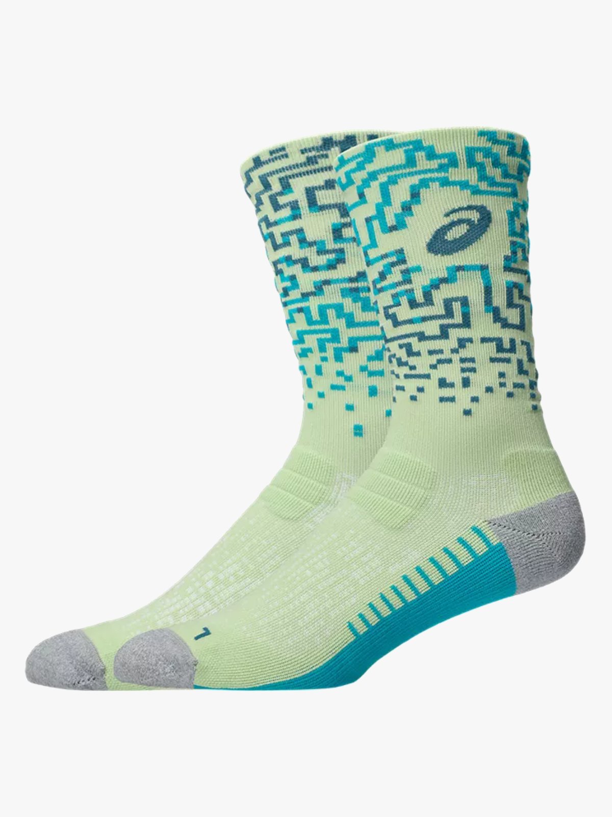 ASICS Performance Run Sock Crew Illuminate Yellow / Foggy Teal