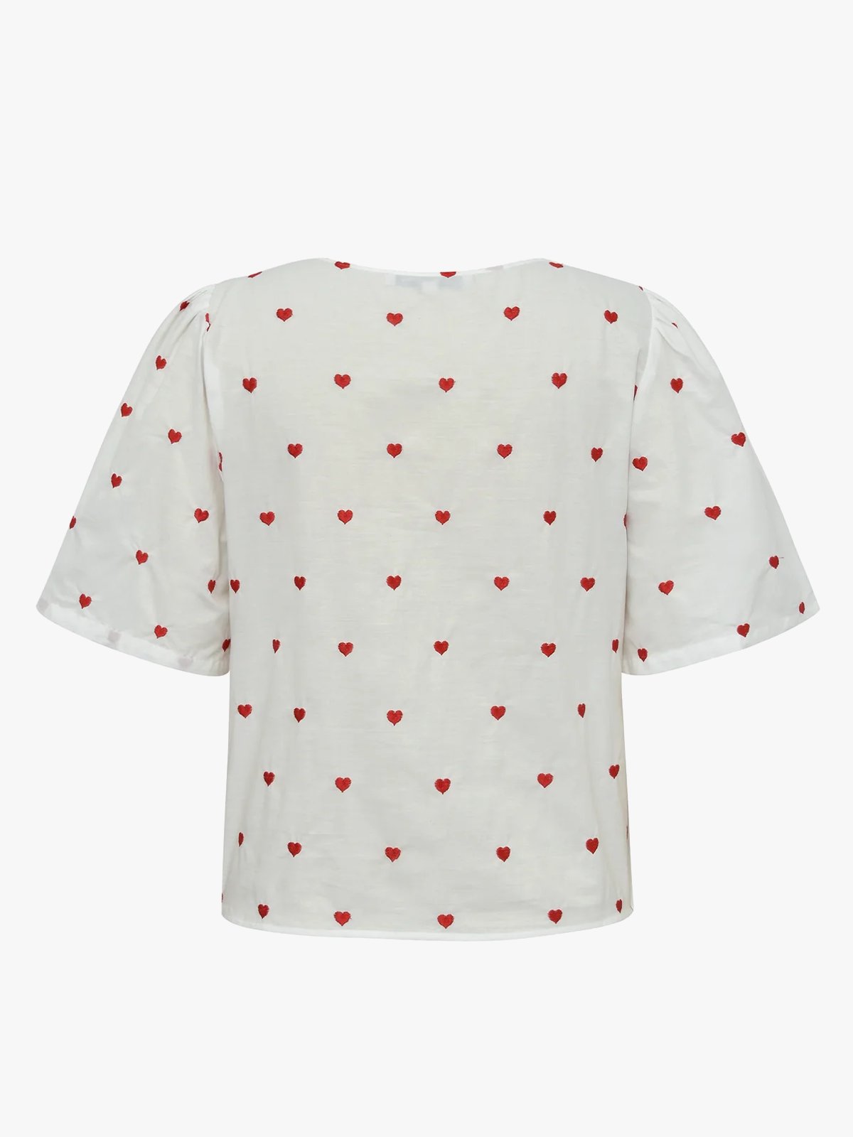 A-View Heart Blouse White/Red