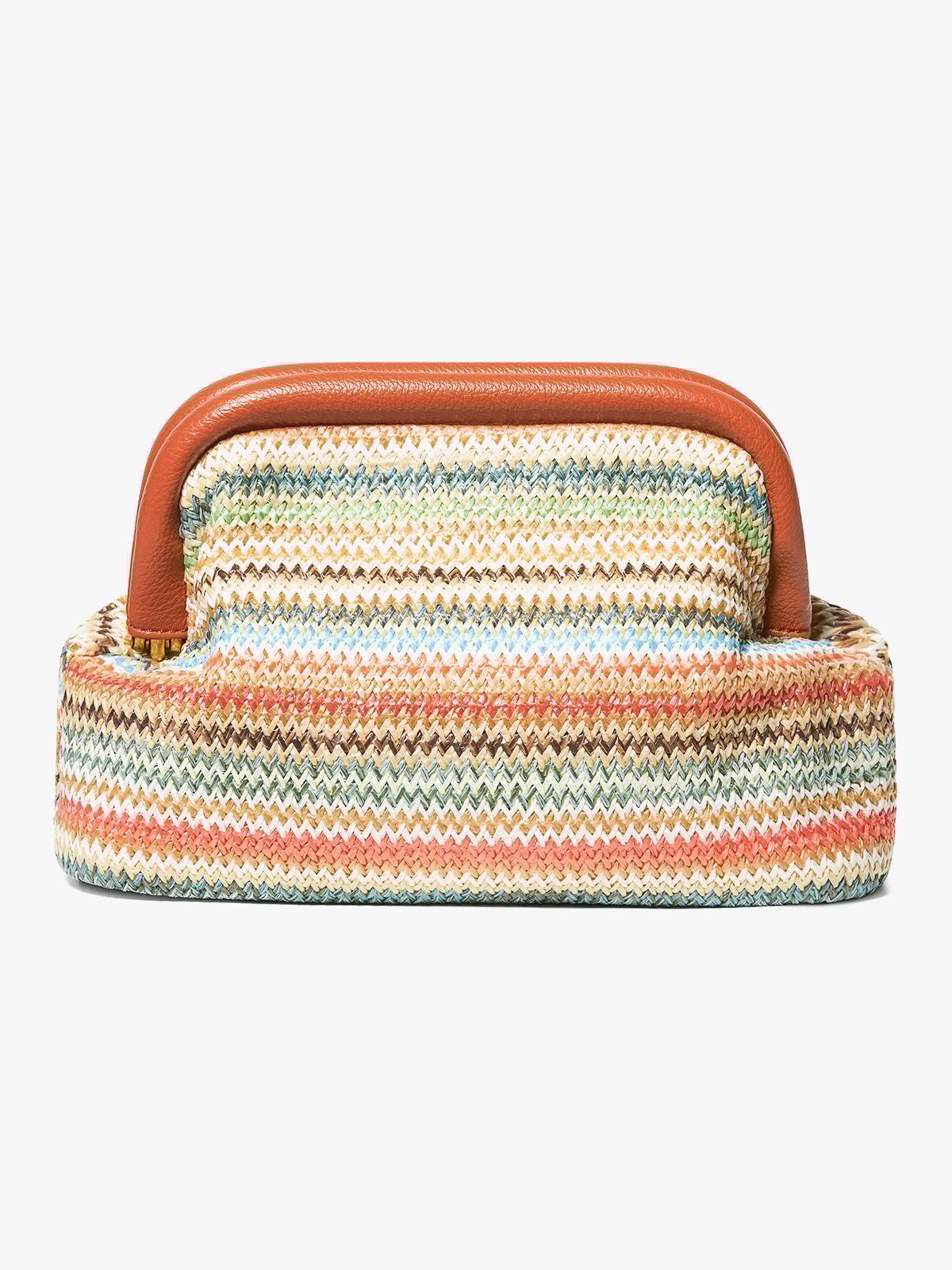 Arnie Says Raffia Clutch Stripe Oransje