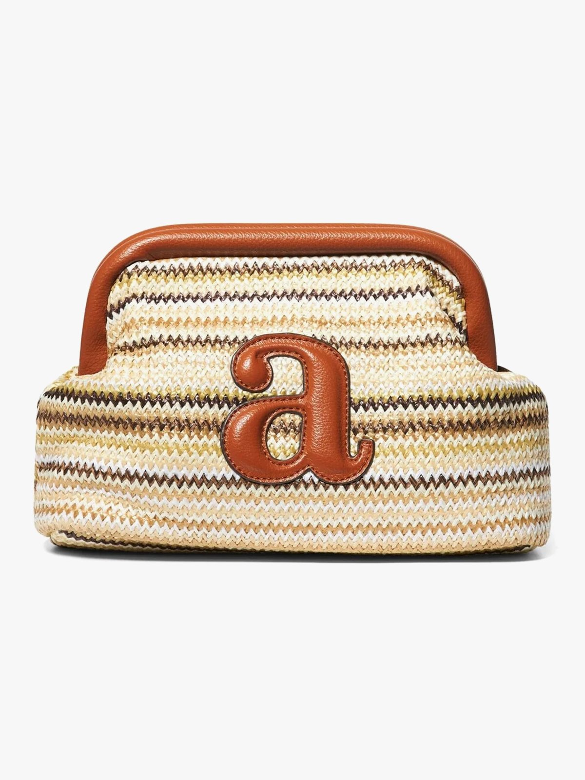 Arnie Says Raffia Clutch Stripe Ecru Combo