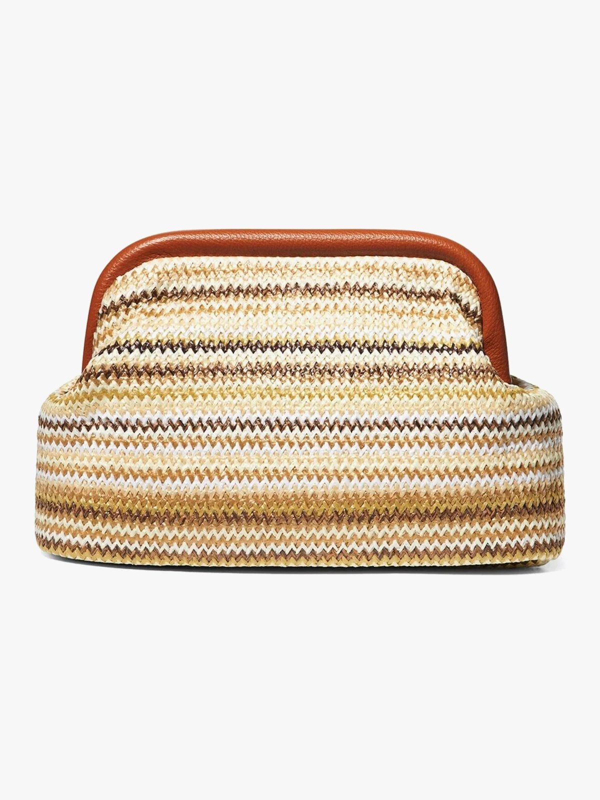 Arnie Says Raffia Clutch Stripe Ecru Combo