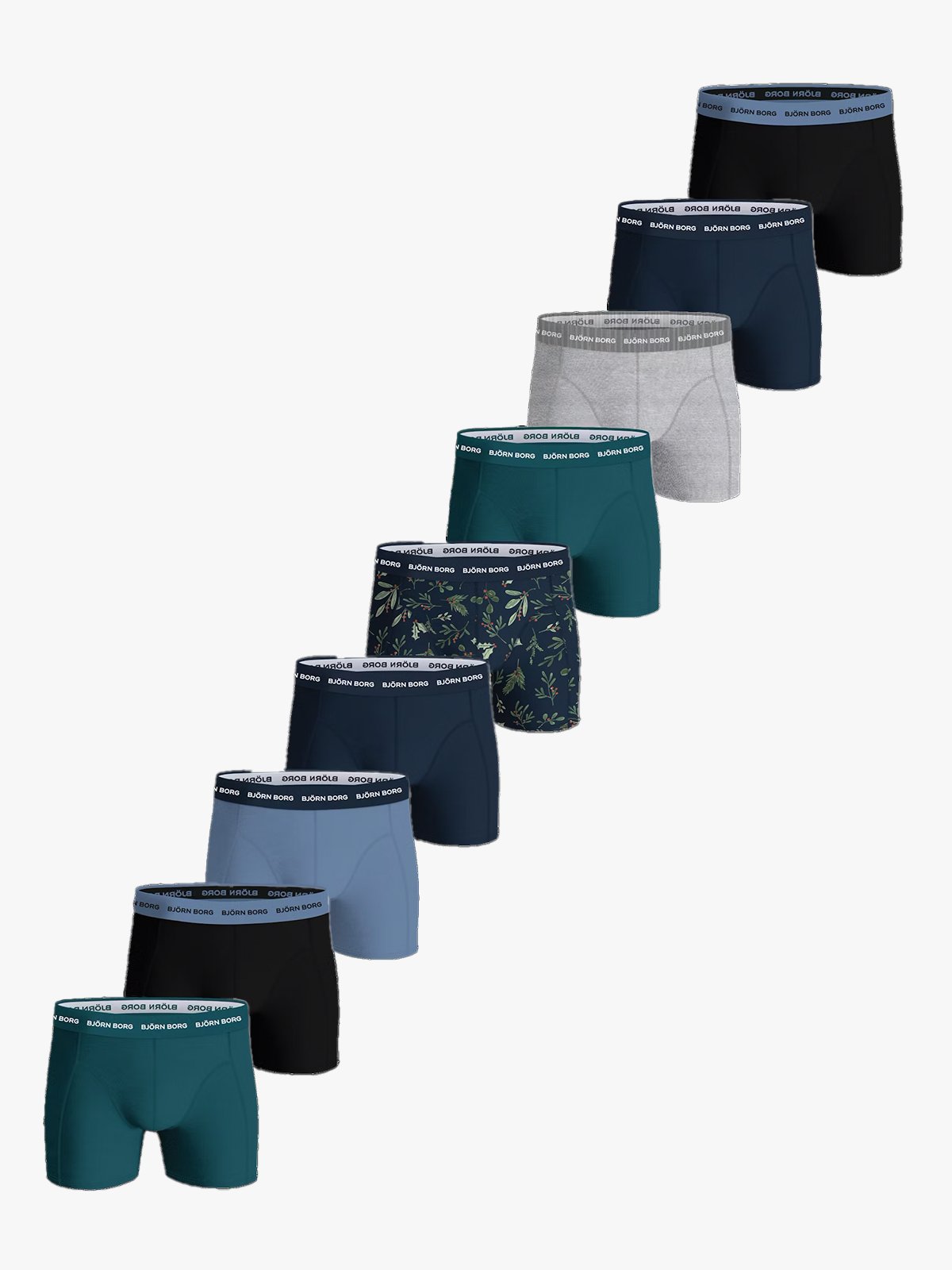 Björn Borg Borg Cotton Stretch Boxer 9-Pack Black / Melange / Blue / Green / Print