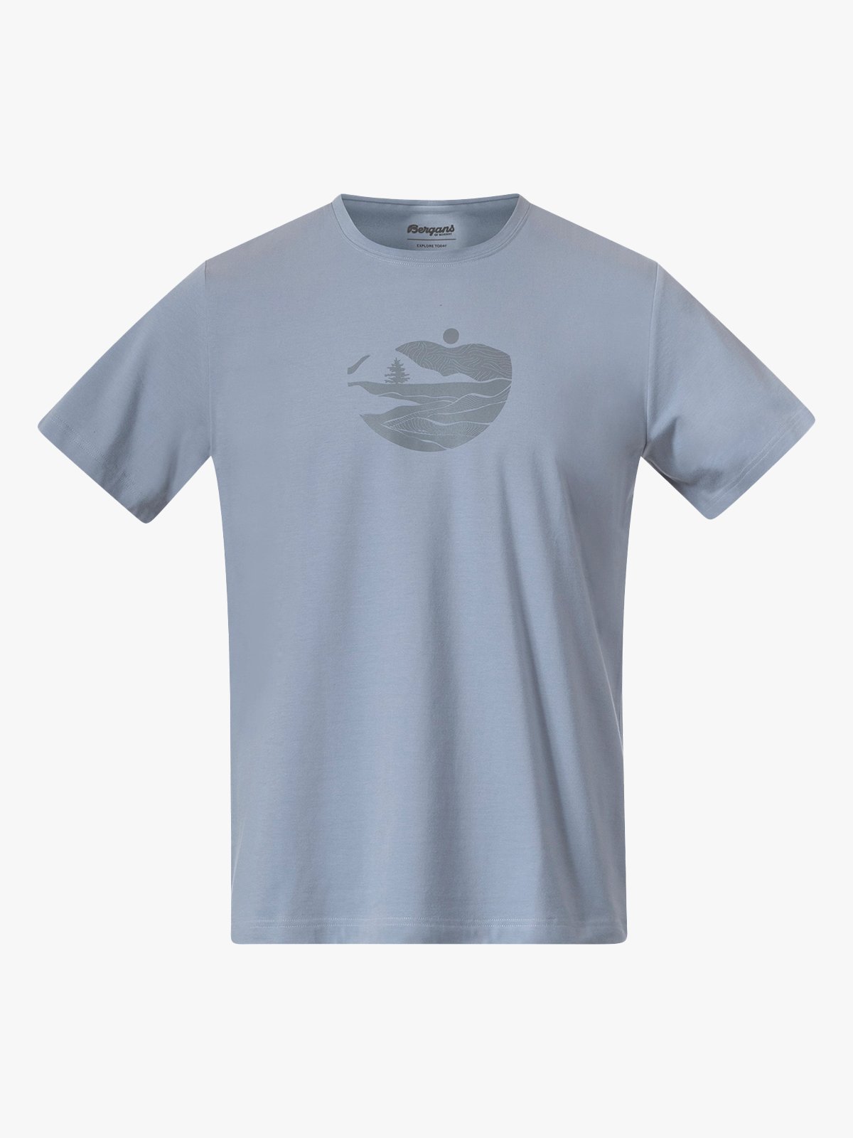 Bergans Nordmarka Organic Cotton Print Tee Men Husky Blue