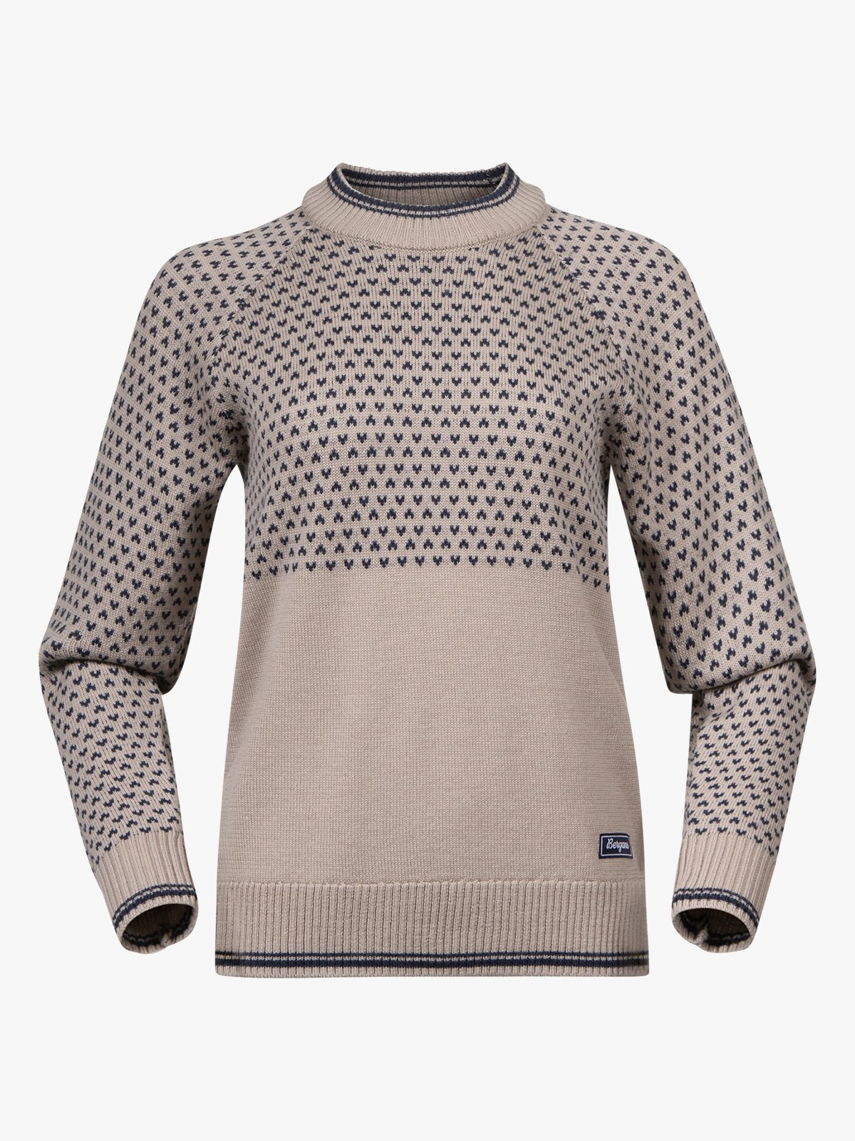 Bergans Alvdal Wool Jumper Women Sandstone / Navy Blue