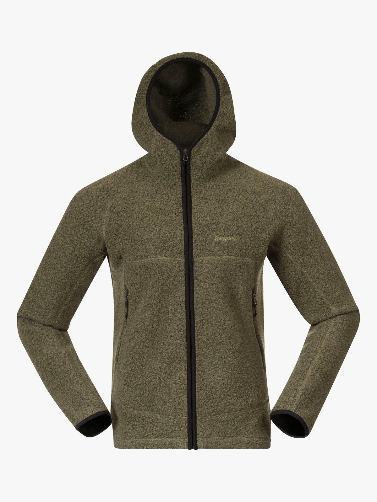 Bergans Vaagaa Merino Terry Midlayer Hoodie Men Green Mud