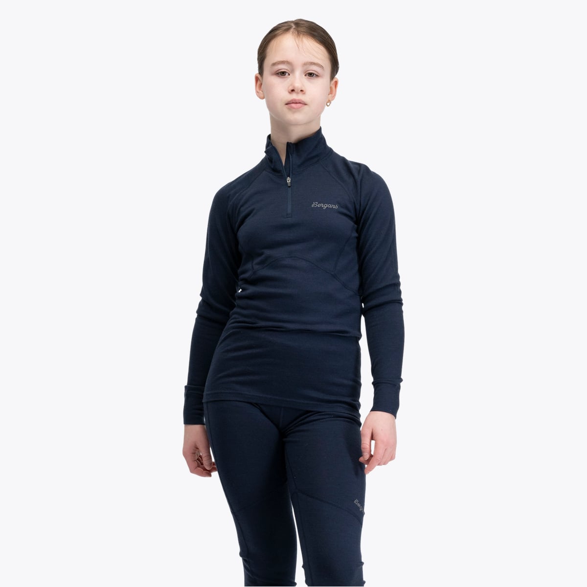 Bergans Inner:Pure Merino Youth Half Zip Navy Blue