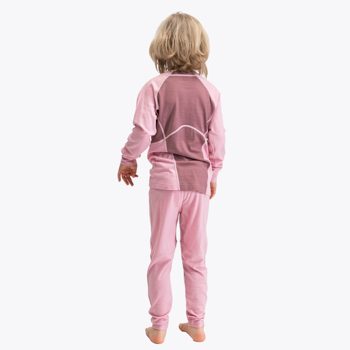 Bergans Inner:Pure Merino Kids Long Sleeve Faded Pink / Rose Dust