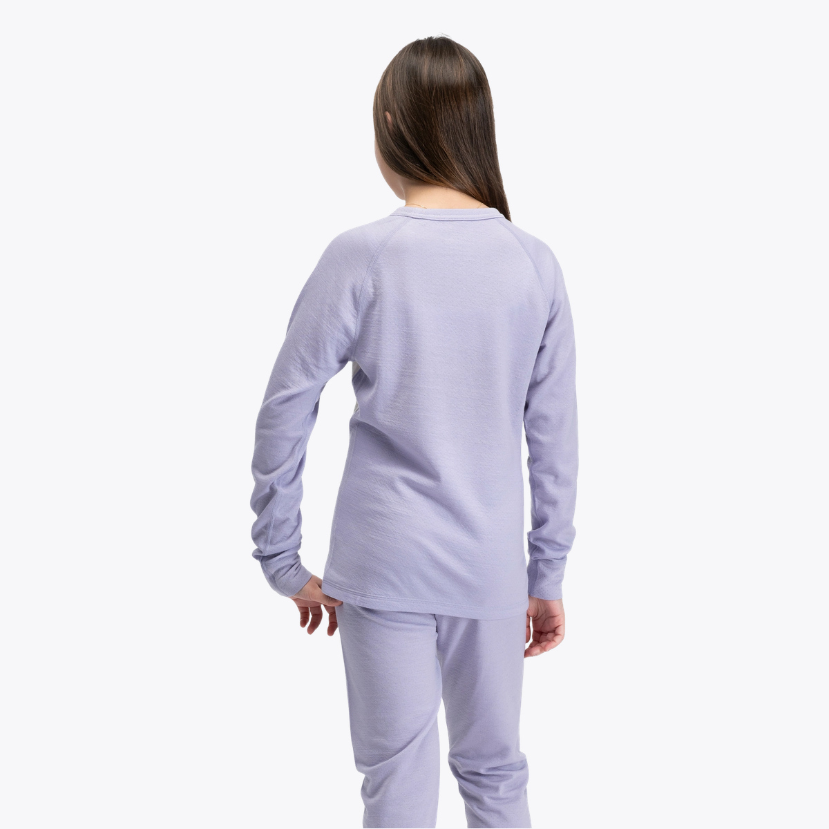 Bergans Inner:Dual Merino Junior Long Sleeve Light Acai Smoothie / Vanilla White