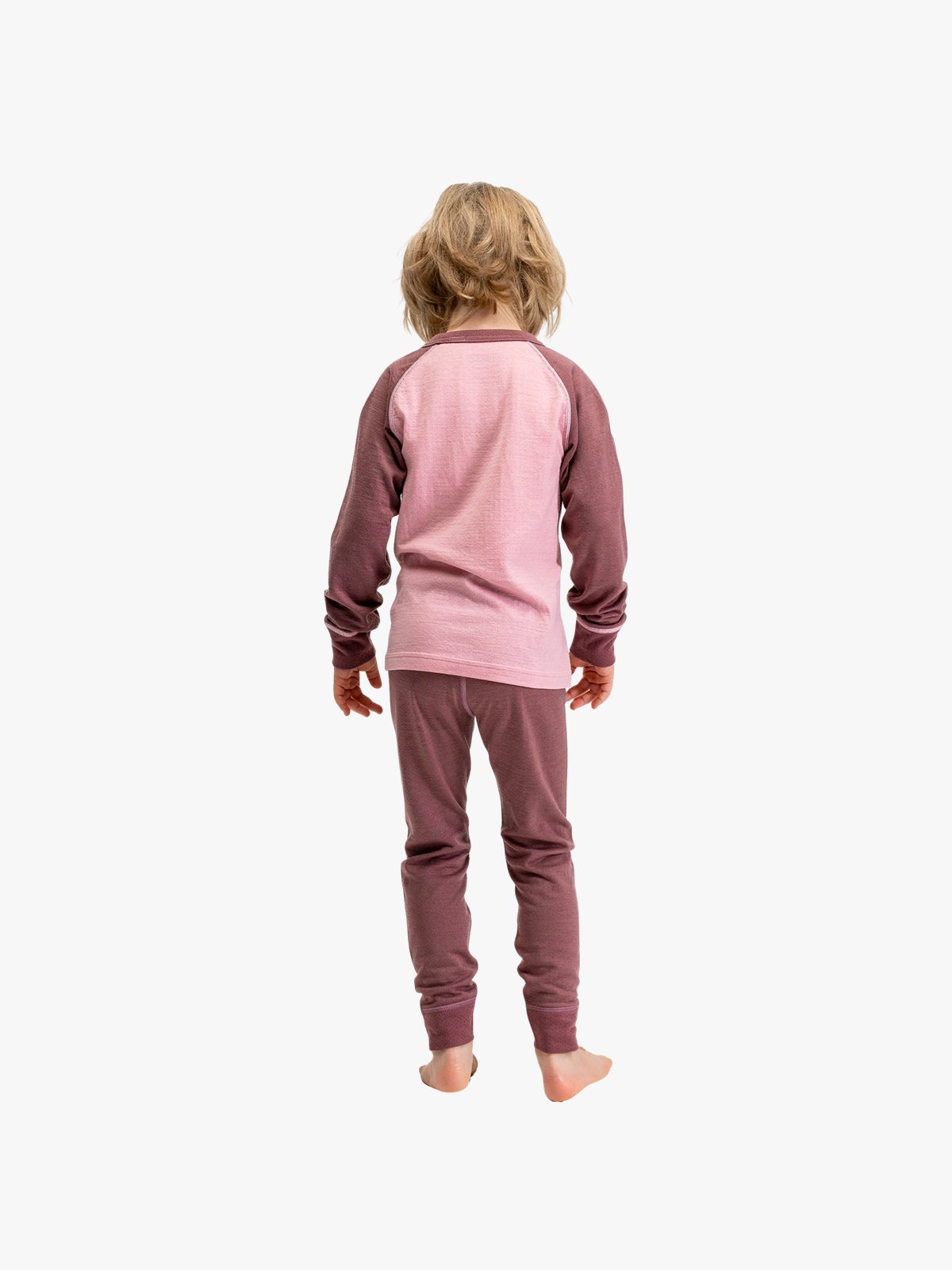 Bergans Inner:Dual Merino Kids Long Sleeve Faded Pink / Rose Dust