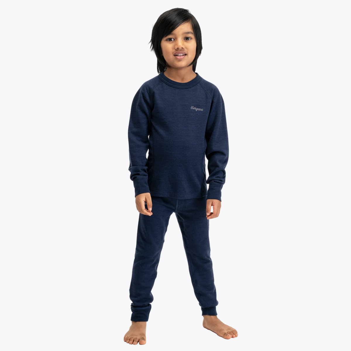 Bergans Inner:Dual Merino Kids Long Sleeve Navy Blue
