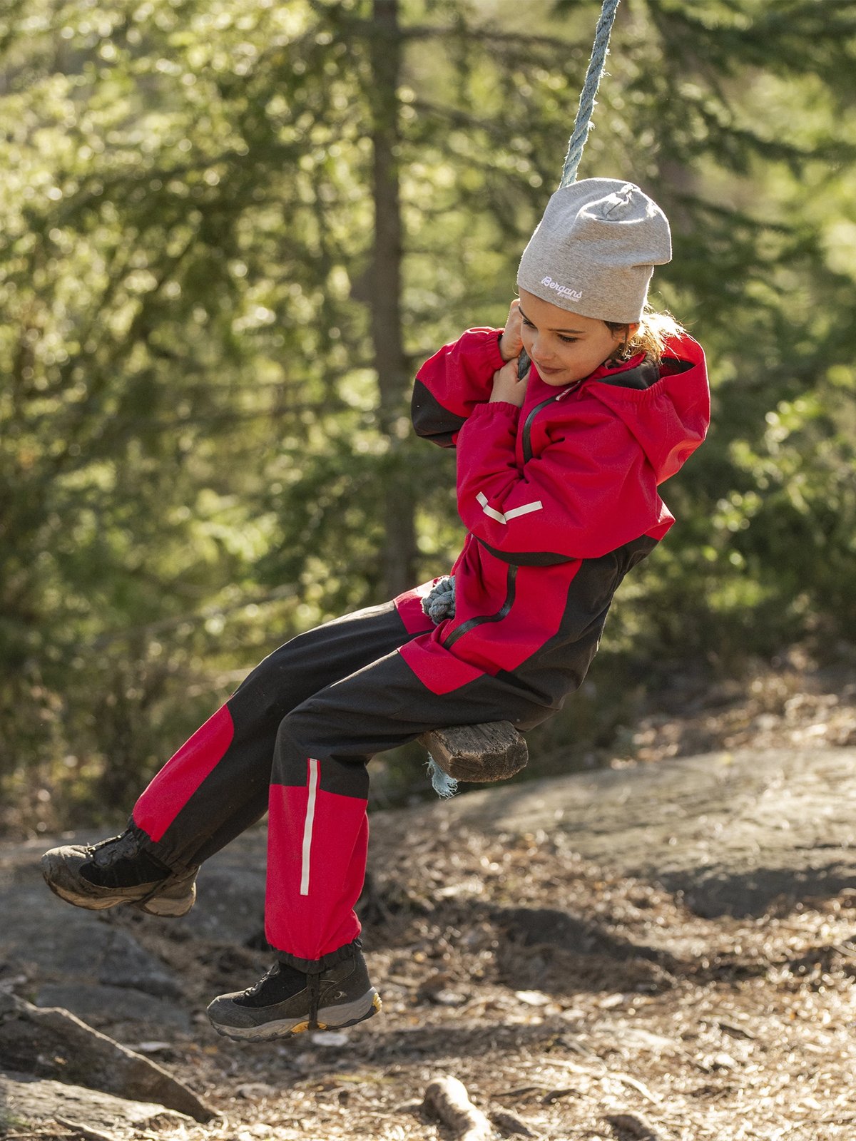 Bergans Lilletind Kids Coverall Alpine Rose / Dark Shadow Grey