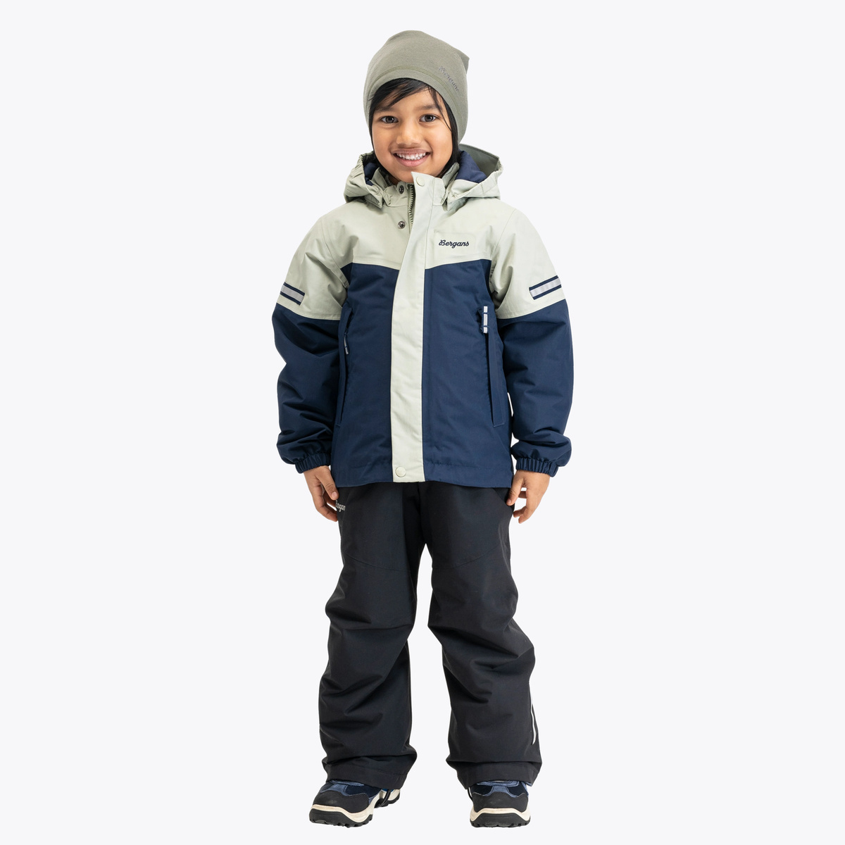 Bergans Lilletind Insulated Shell Jacket Kids Navy Blue / Light Green Mud