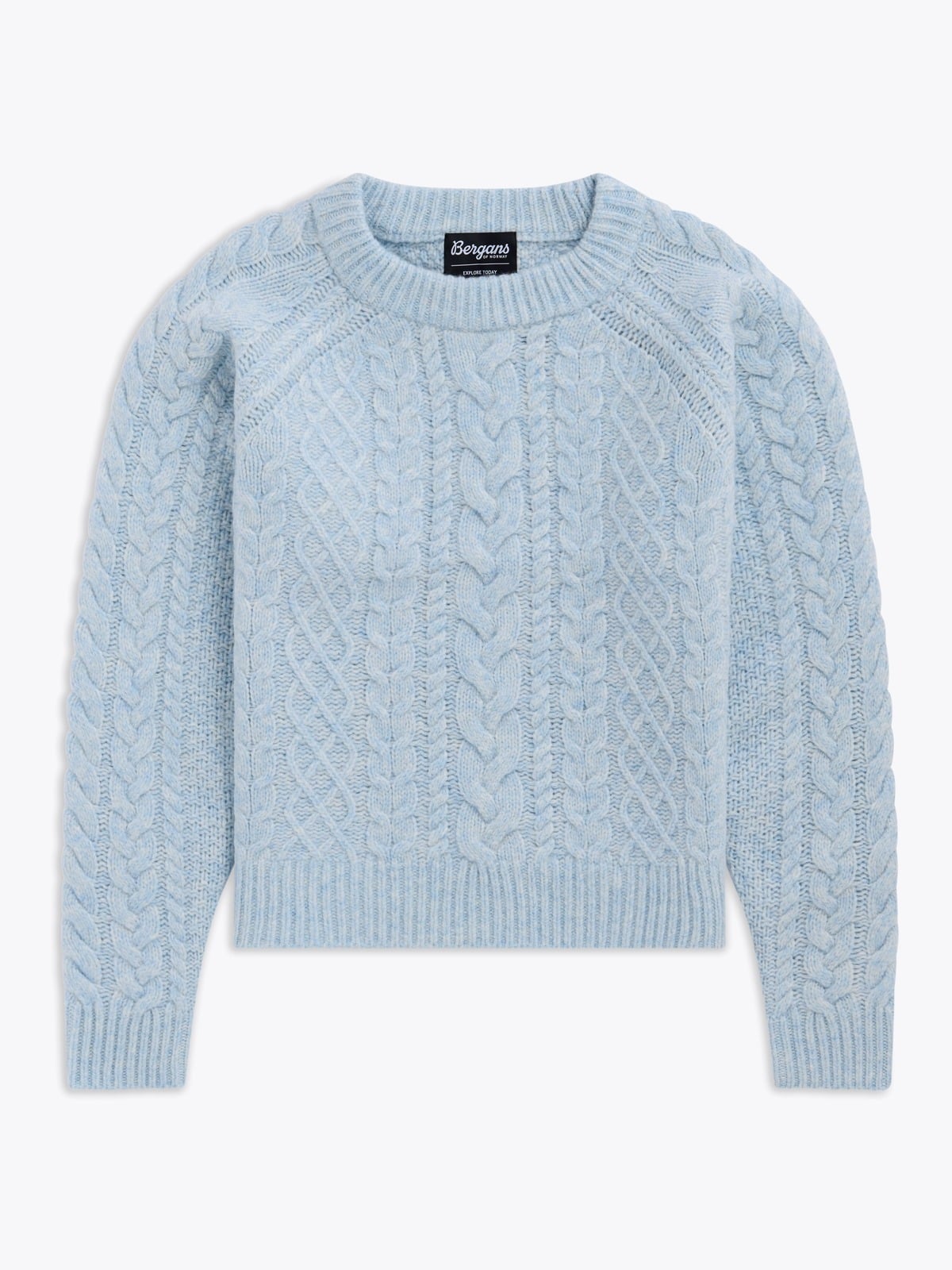 Bergans Lofoten Knitted Wool Jumper Women Light Dusty Blue
