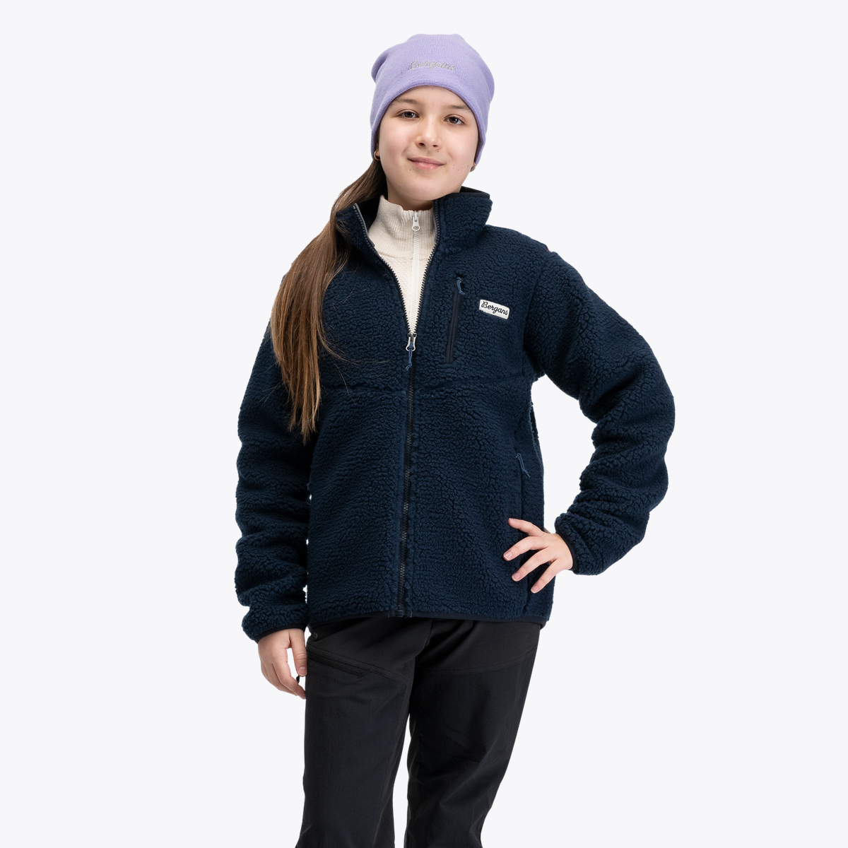 Bergans Lunnan Pile Fleece Jacket Junior Navy Blue
