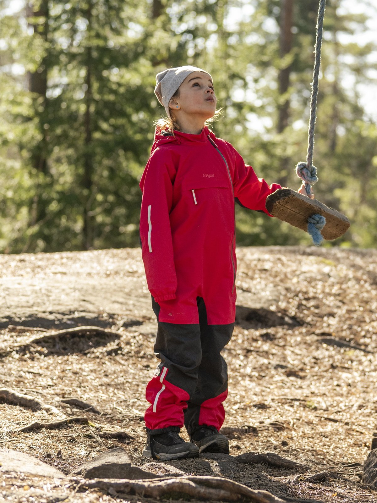 Bergans Lilletind Kids Coverall Alpine Rose / Dark Shadow Grey