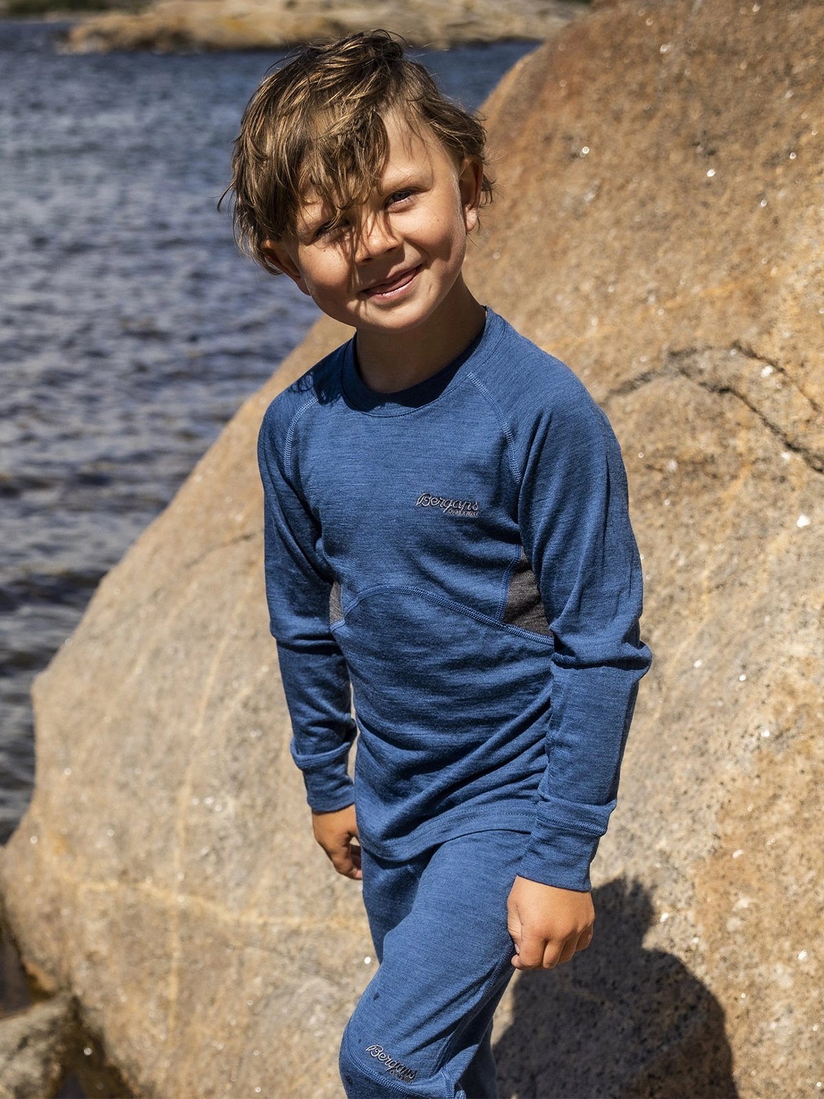 Bergans Inner:Pure Kids Long Sleeve Orion Blue