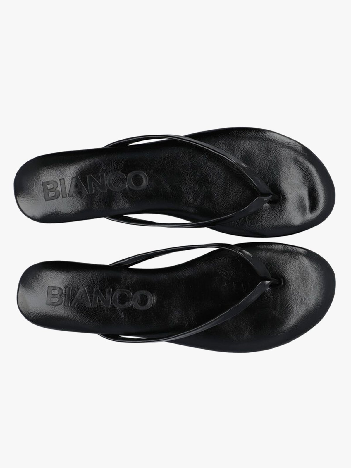 Bianco Mexico Flip Flop Faux Leather Black