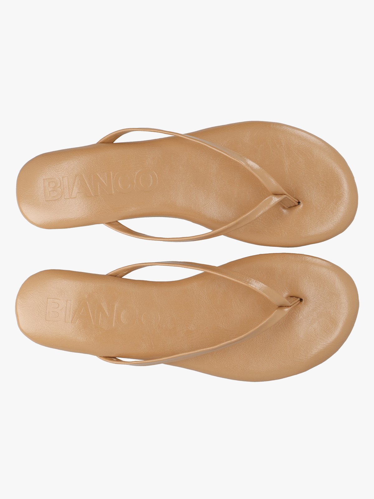 Bianco Mexico Flip Flop Faux Leather Nude