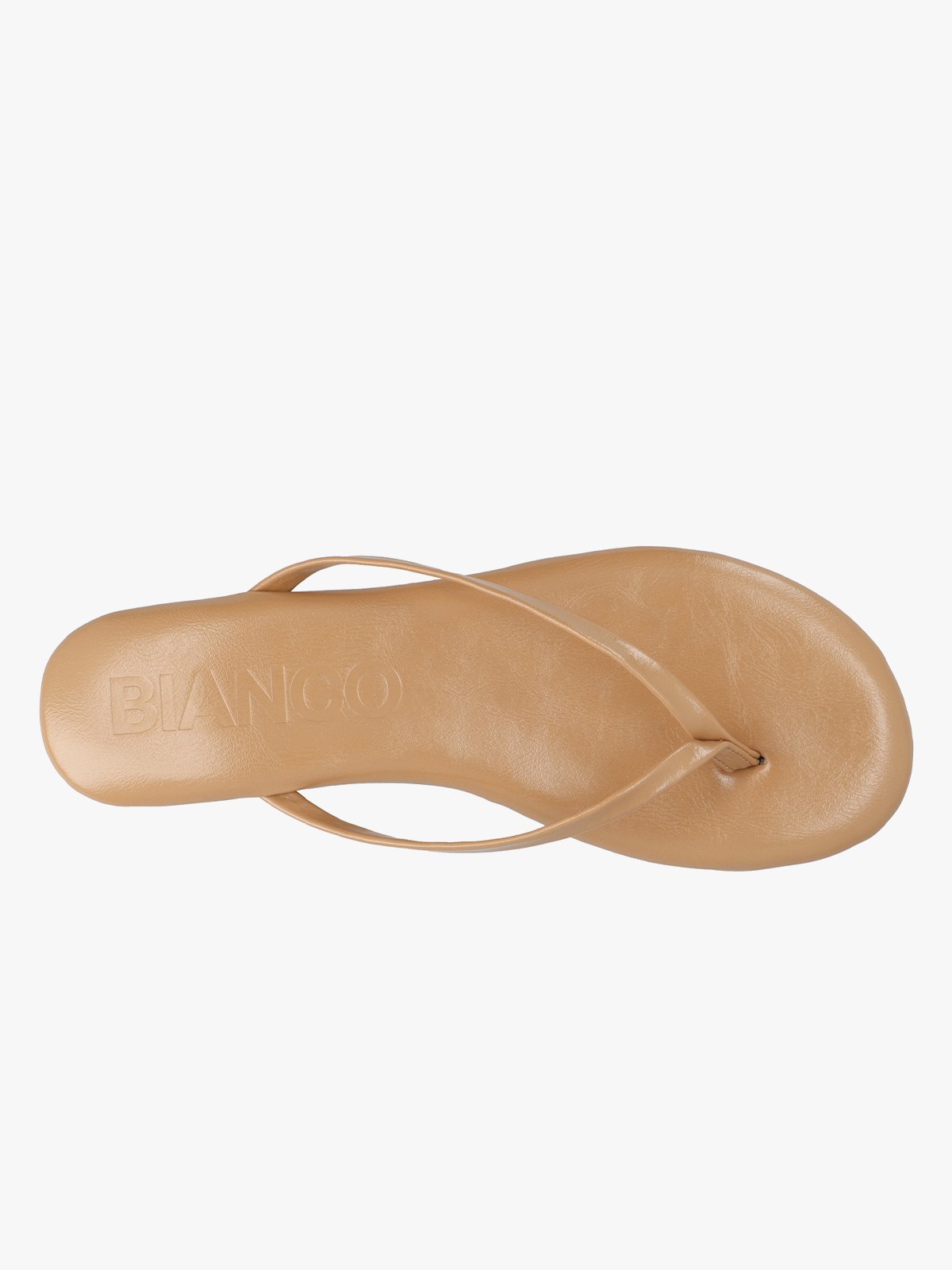 Bianco Mexico Flip Flop Faux Leather Nude