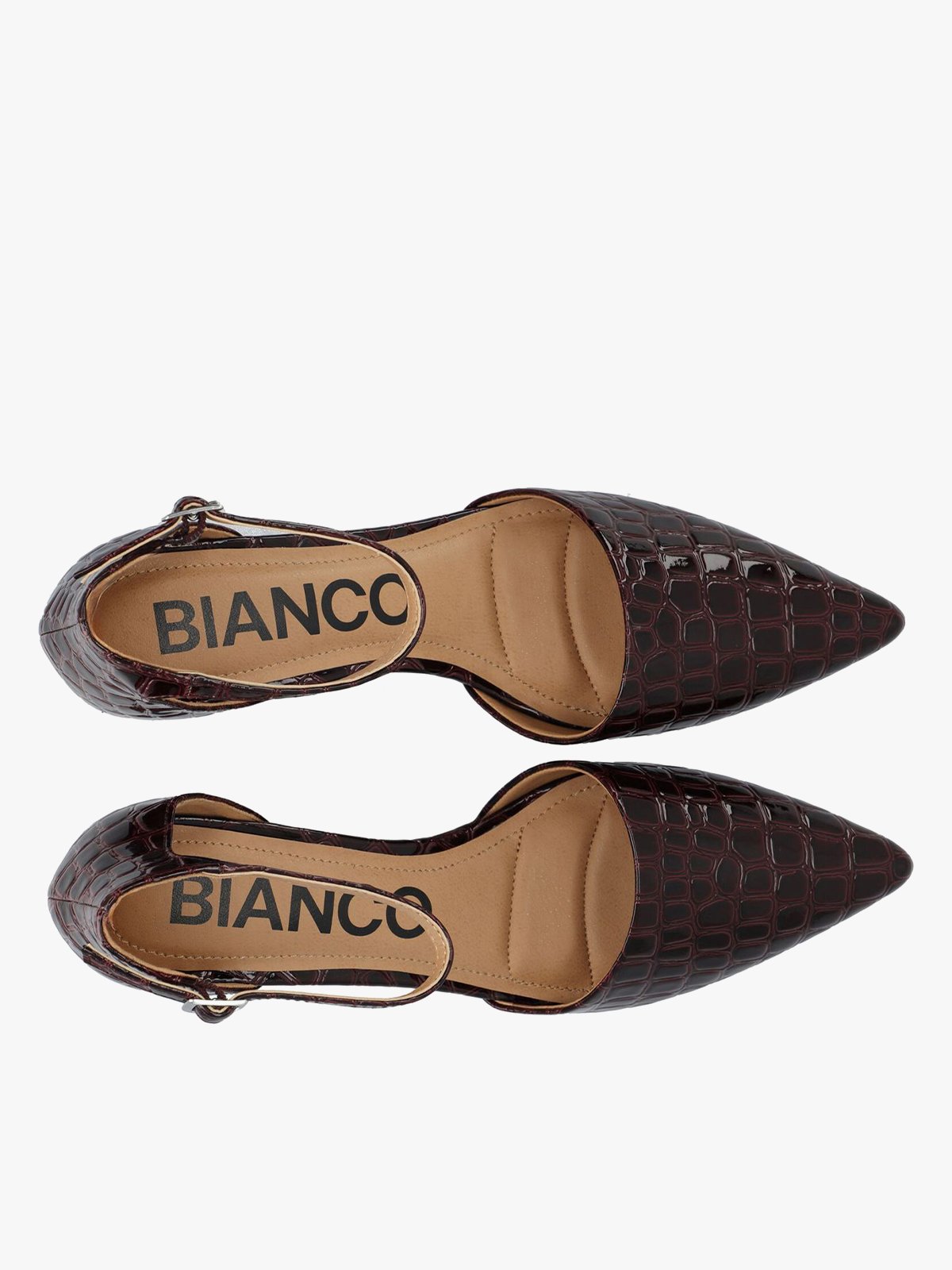 Bianco Devived Pump Faux Leather Burgundy Croco Patent