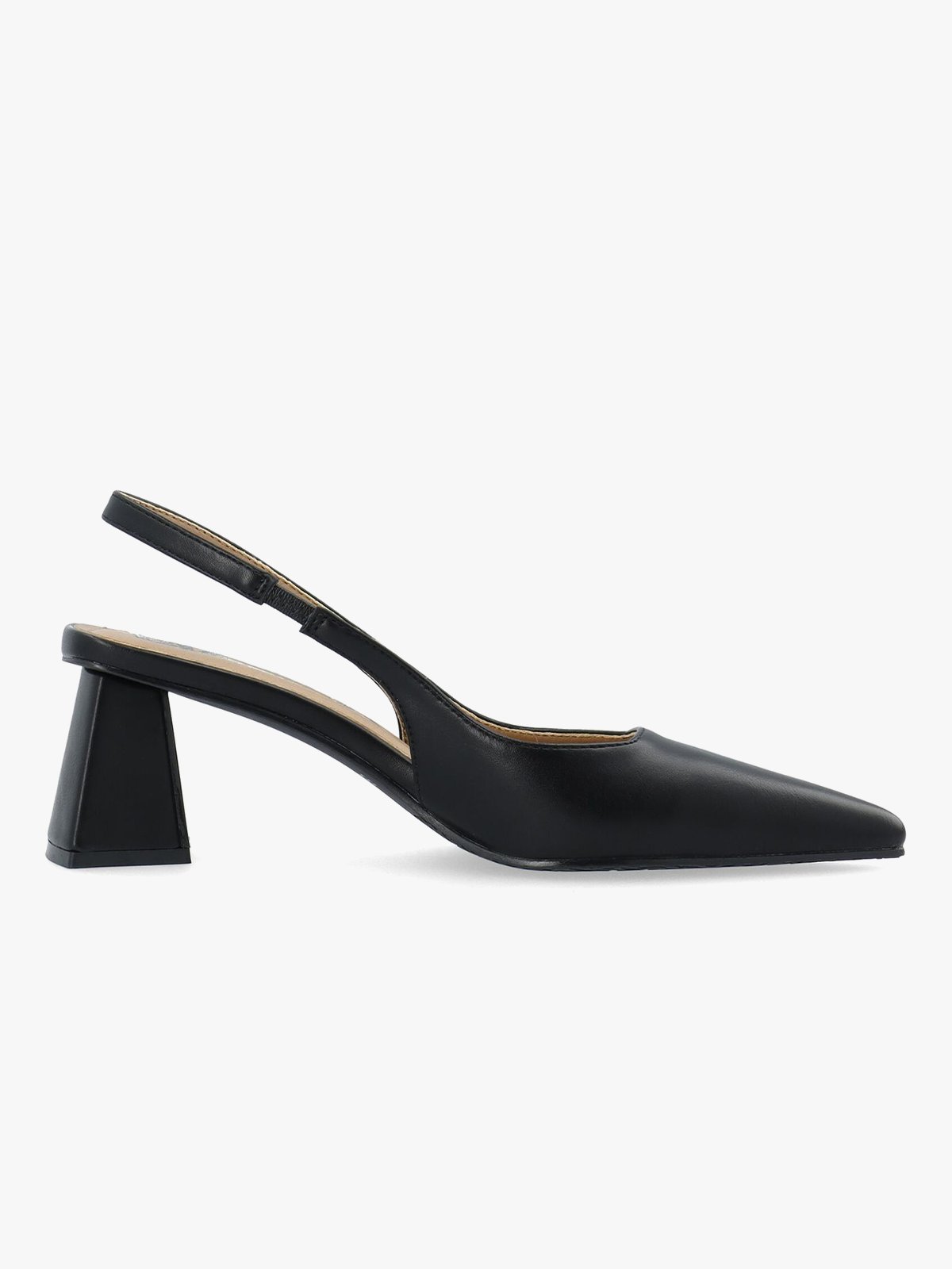 Bianco Maralyn Slingback Smooth Faux Leather Black