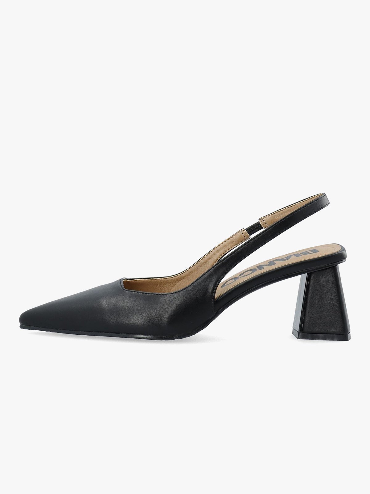 Bianco Maralyn Slingback Smooth Faux Leather Black