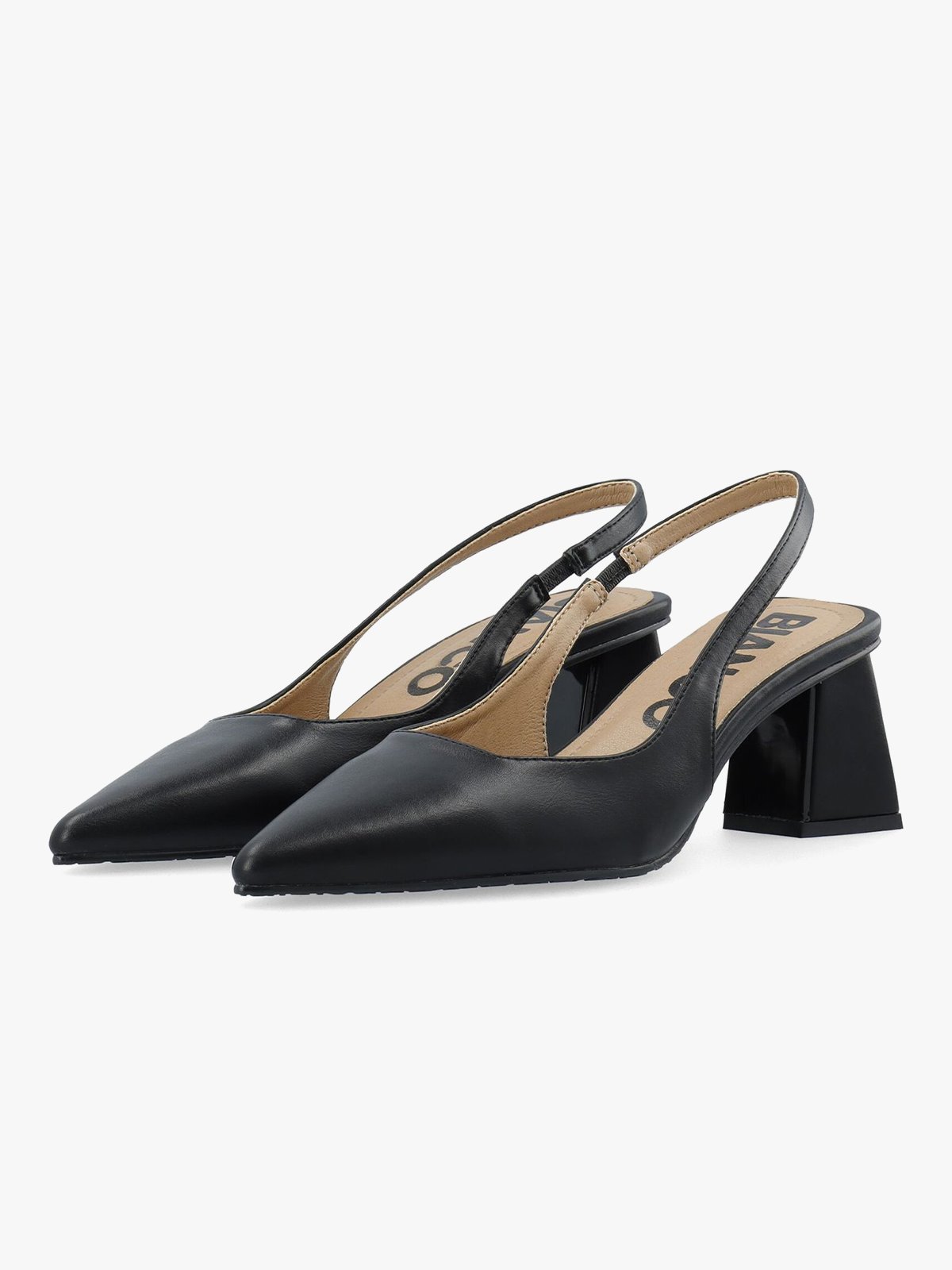 Bianco Maralyn Slingback Smooth Faux Leather Black