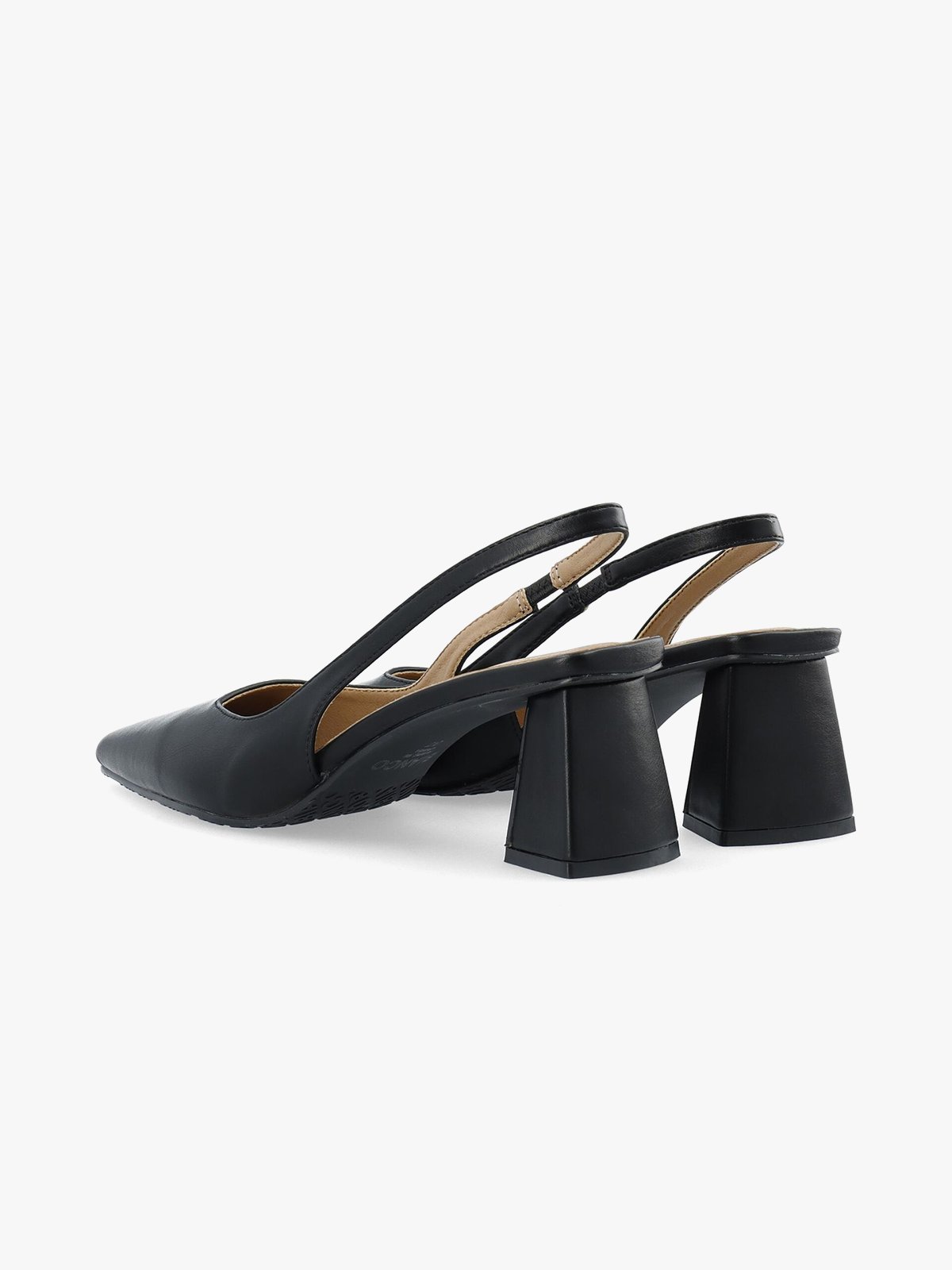 Bianco Maralyn Slingback Smooth Faux Leather Black
